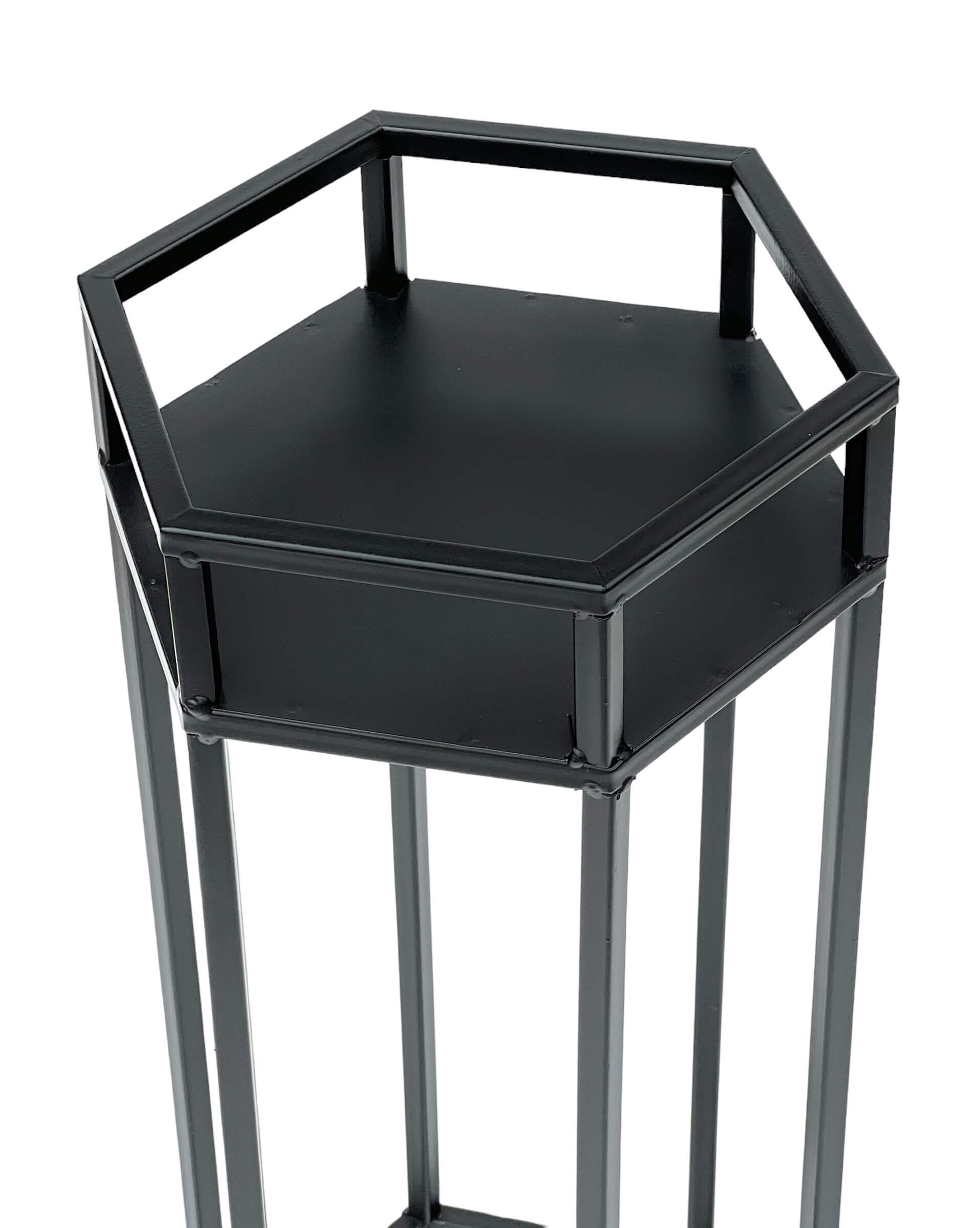 DanDiBo Blumenhocker Metall Schwarz 6eck 50 - 70 cm Blumenhocker 96453 – Bild 4 von 5