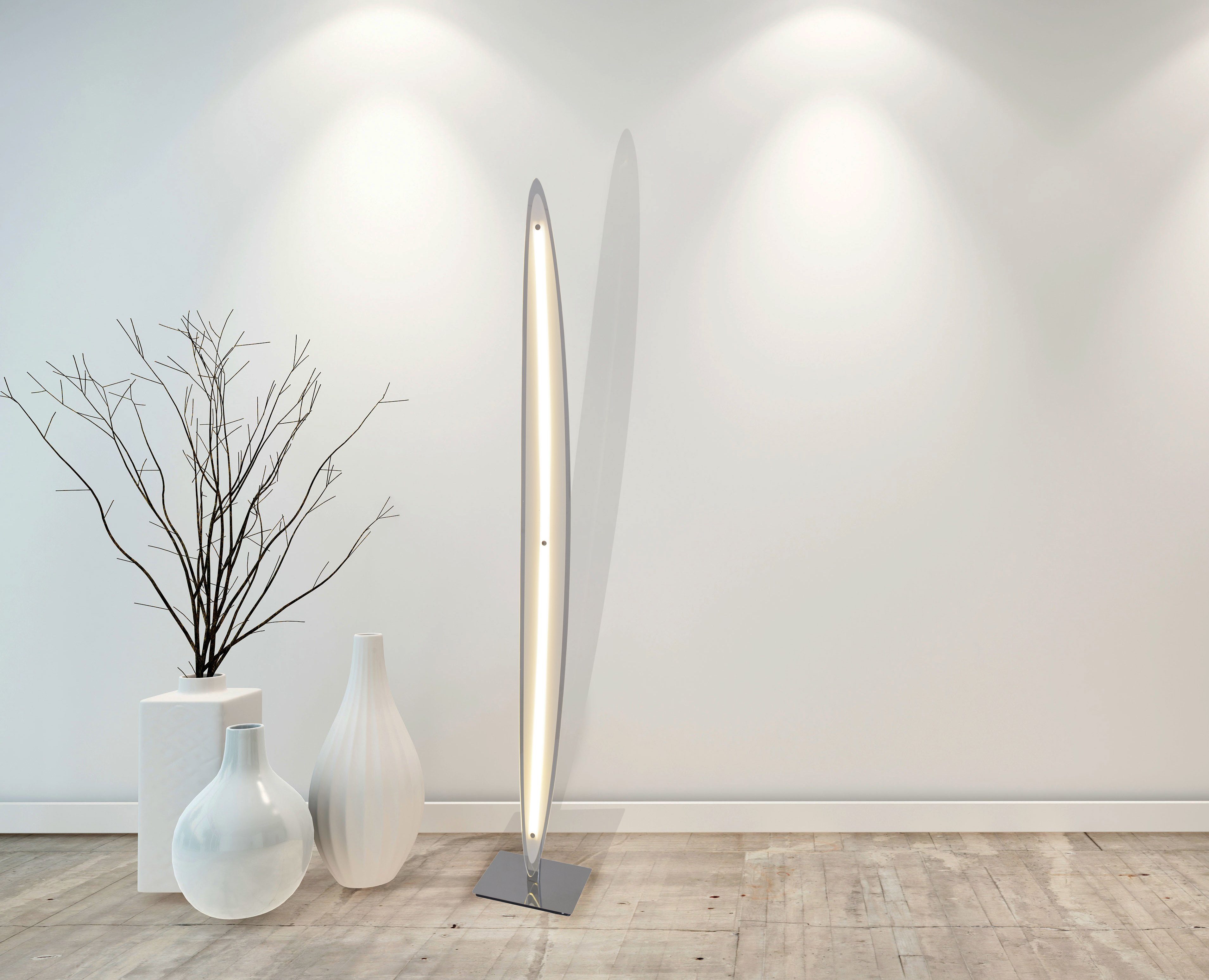 "Surf",dimmbar, Dimmfunktion, LED 1850lm inkl. LED´s 3000K; 144 integriert, 29W Stehleuchte Stehlampe näve fest Surf, LED Warmweiß, total
