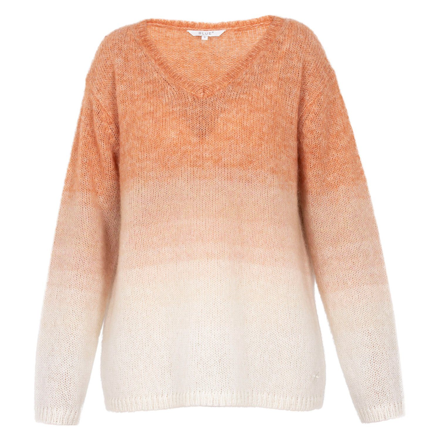 Pullover mit Strickpullover Pisa Sportswear in Wolle Orange-Weiß Ombré hochwertiger Knit Blue