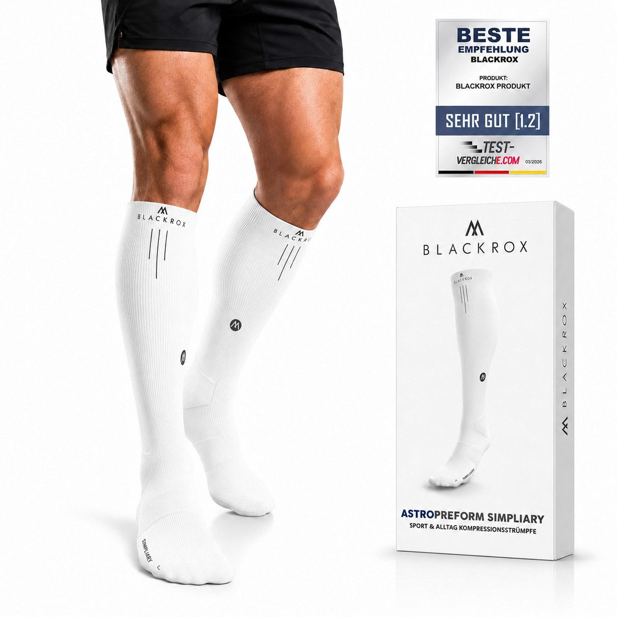 BLACKROX Kompressionsstrümpfe [Vergleichssieger 2026] S - XL, SIMPLIARY, Damen & Herren