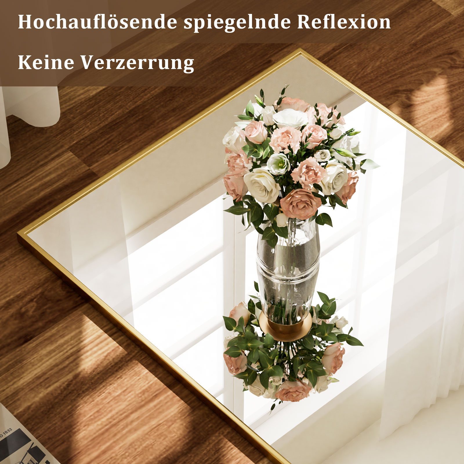 BEAUTYPEAK Ganzkörperspiegel Rechteckspiegel mit Ständer (40cm*150cm,60cm*165cm, Wandbefestigung möglich, verstärktes Glas, leicht zu installieren)