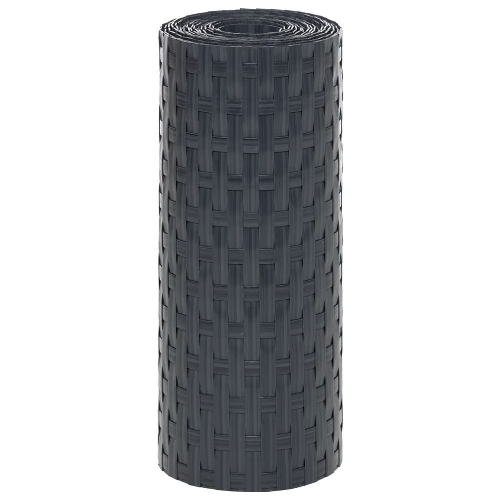 vidaXL Gartenzaun Balkon-Sichtschutze 10 Stk. Anthrazit 255x19 cm Poly Rattan, (10-St)