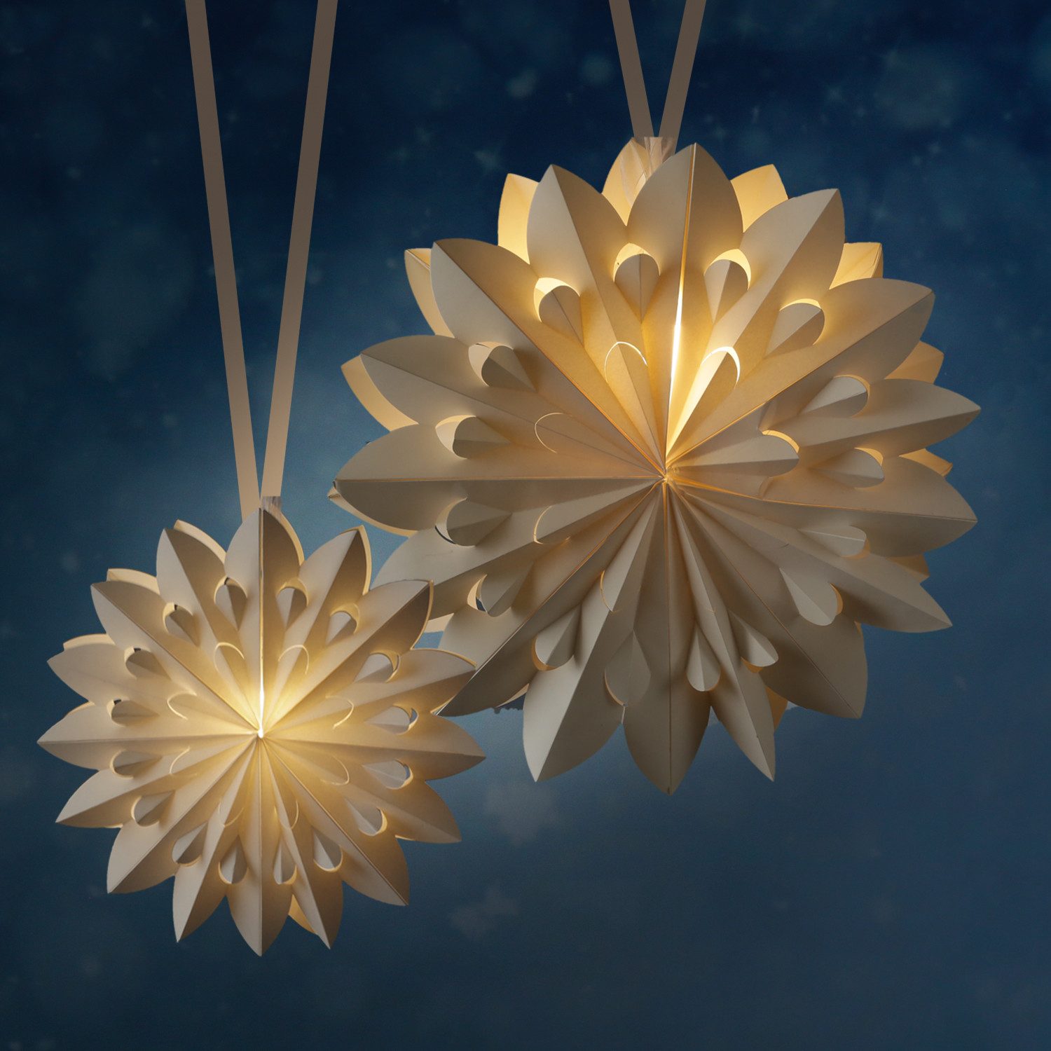 MARELIDA LED Stern LED Papierstern Adventsstern Weihnachtsstern Faltstern beleuchtet 60cm, LED Classic, warmweiß (2100K bis 3000K)