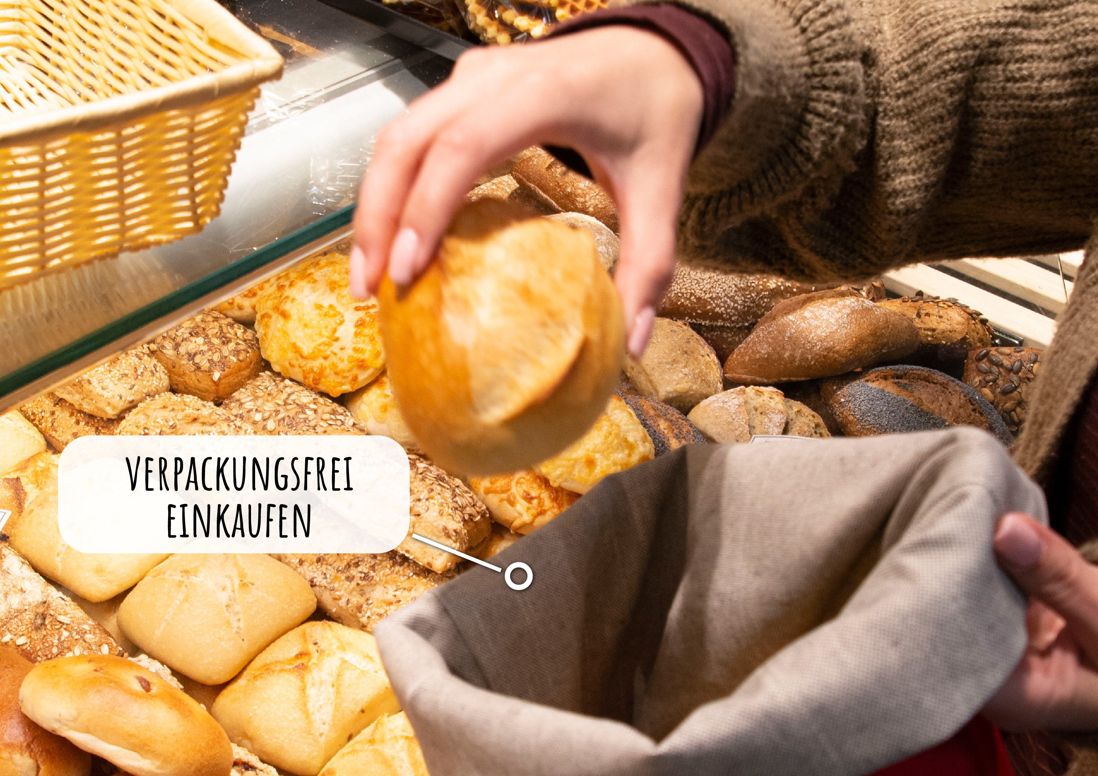 Wir sind DeiN Brotbeutel, Brötchentasche, Bunbag, nachhaltige Brotkorb der Mandala Brotkorb, multifunktional, Einkaufen-Servieren-Aufbewahren