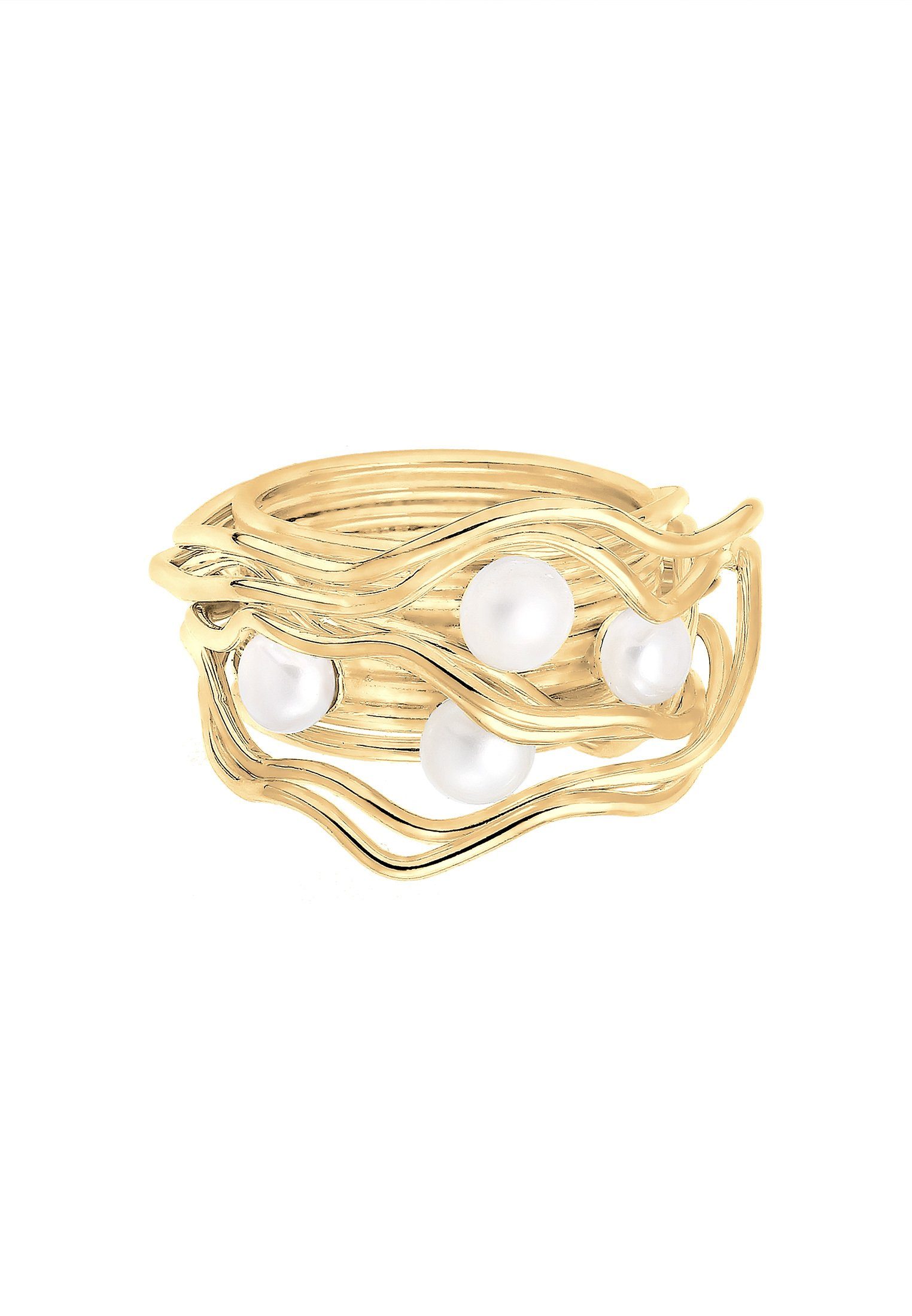 Nenalina Perlenring Süßwasserperlen Geschwungen Gedreht 925 Silber günstig online kaufen