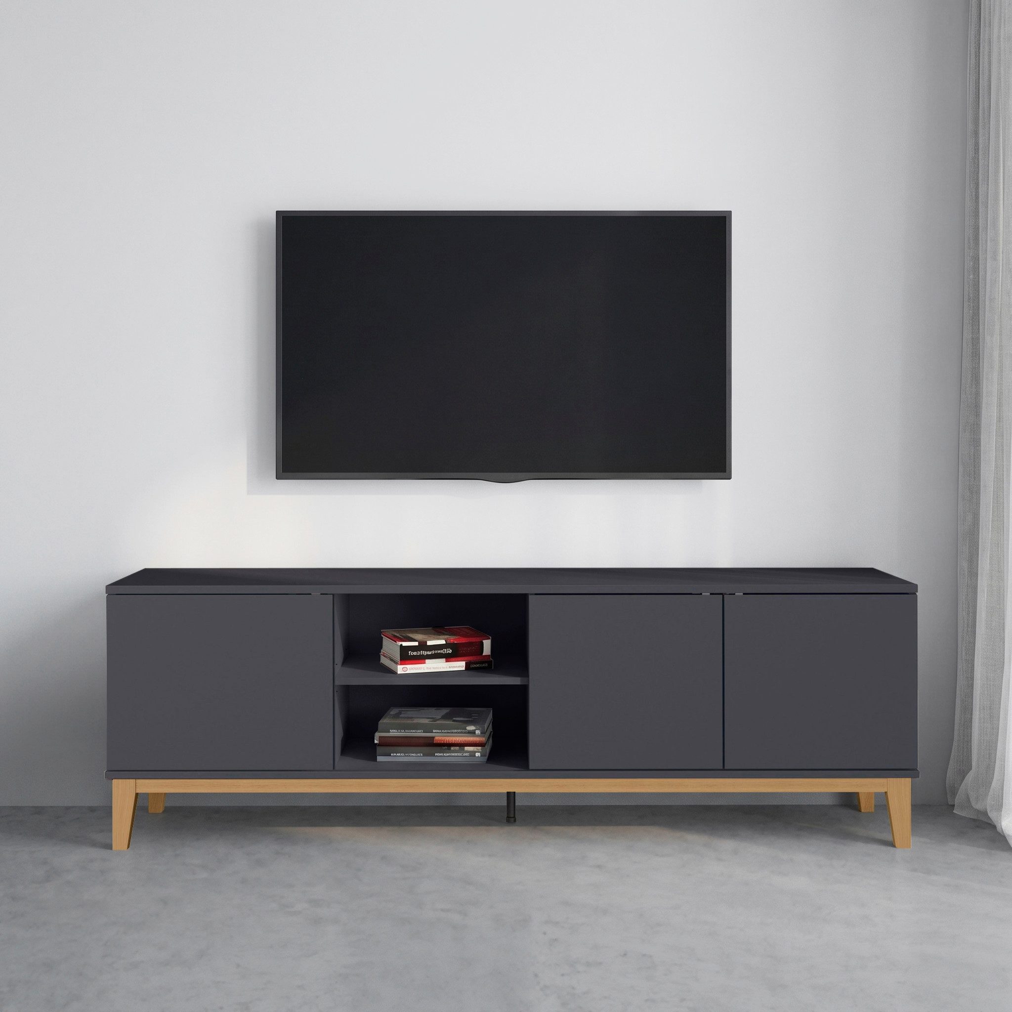 OTTO home Lowboard Maryd (1 St), Kommode, Untergestell in Holzoptik, Breite 160 cm