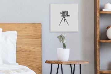 OneMillionCanvasses® Leinwandbild Jahrgang - Kamera - Film, (1 St), Leinwand Bilder für Wohnzimmer Schlafzimmer