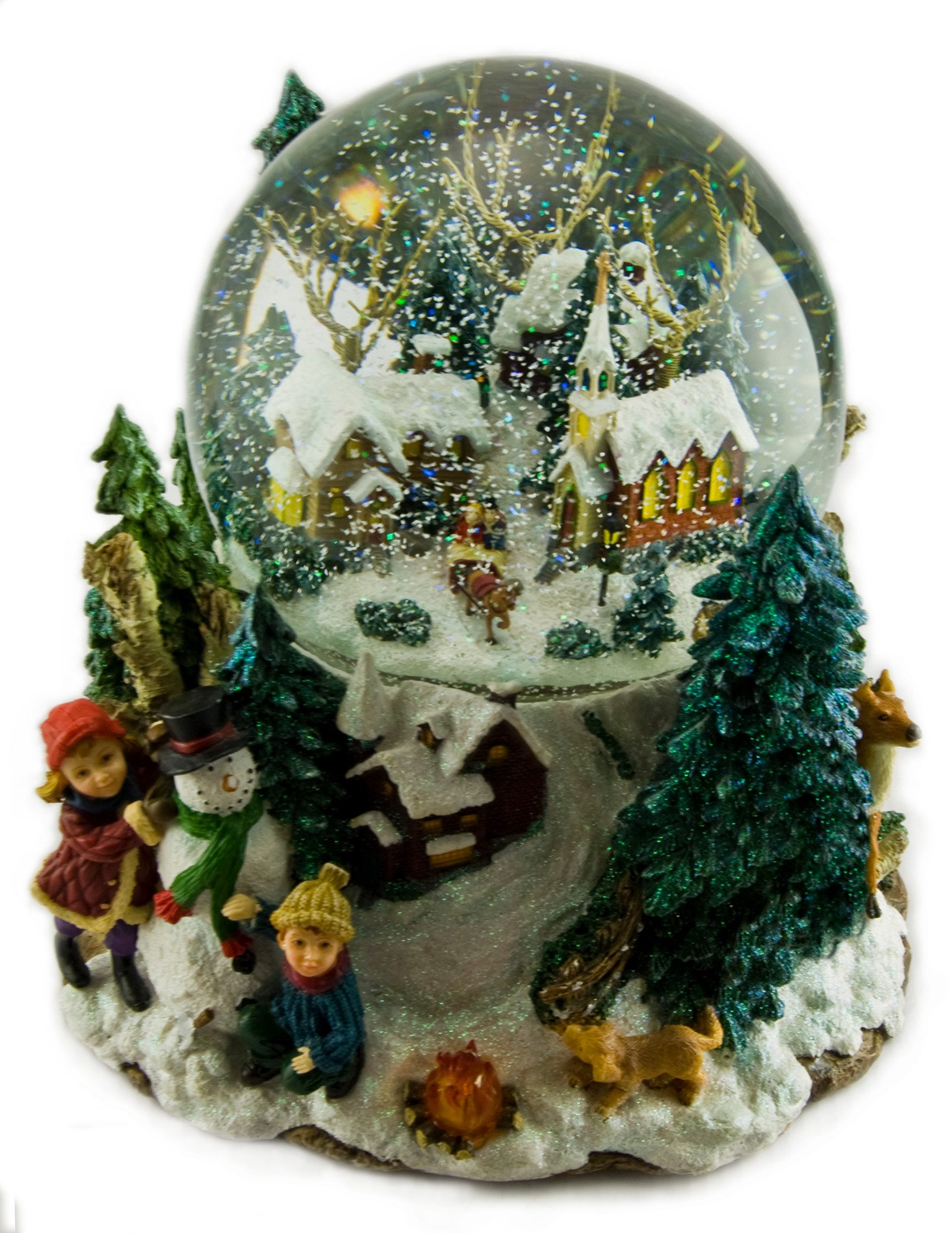 Musicboxworld Spieluhr Schneekugel Winterlandschaft