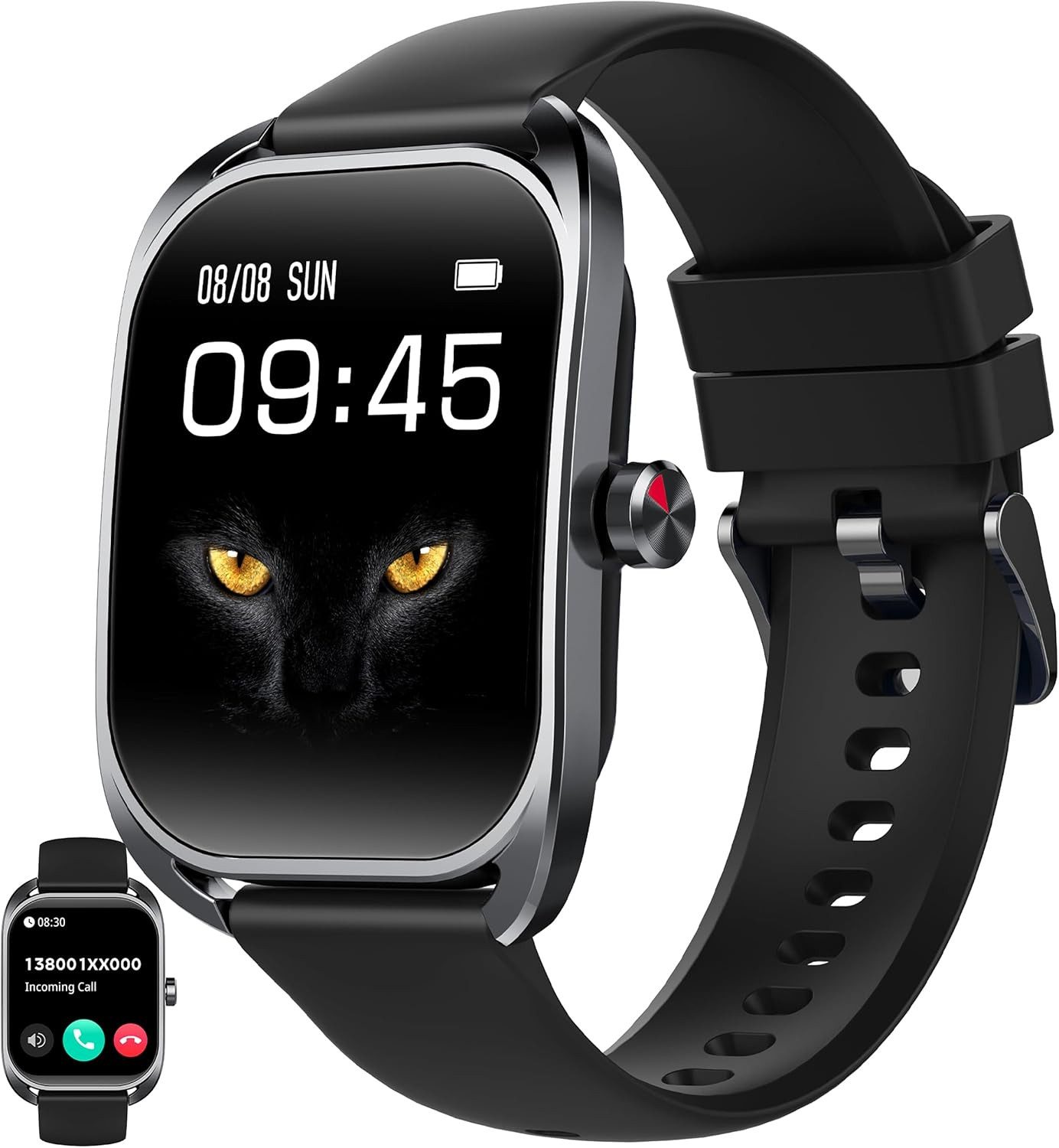 SGDDFIT Smartwatch (5 cm, android ios), Smartwatch mit Curved HD Display Bluetooth Anruf und Fitnessfunktionen