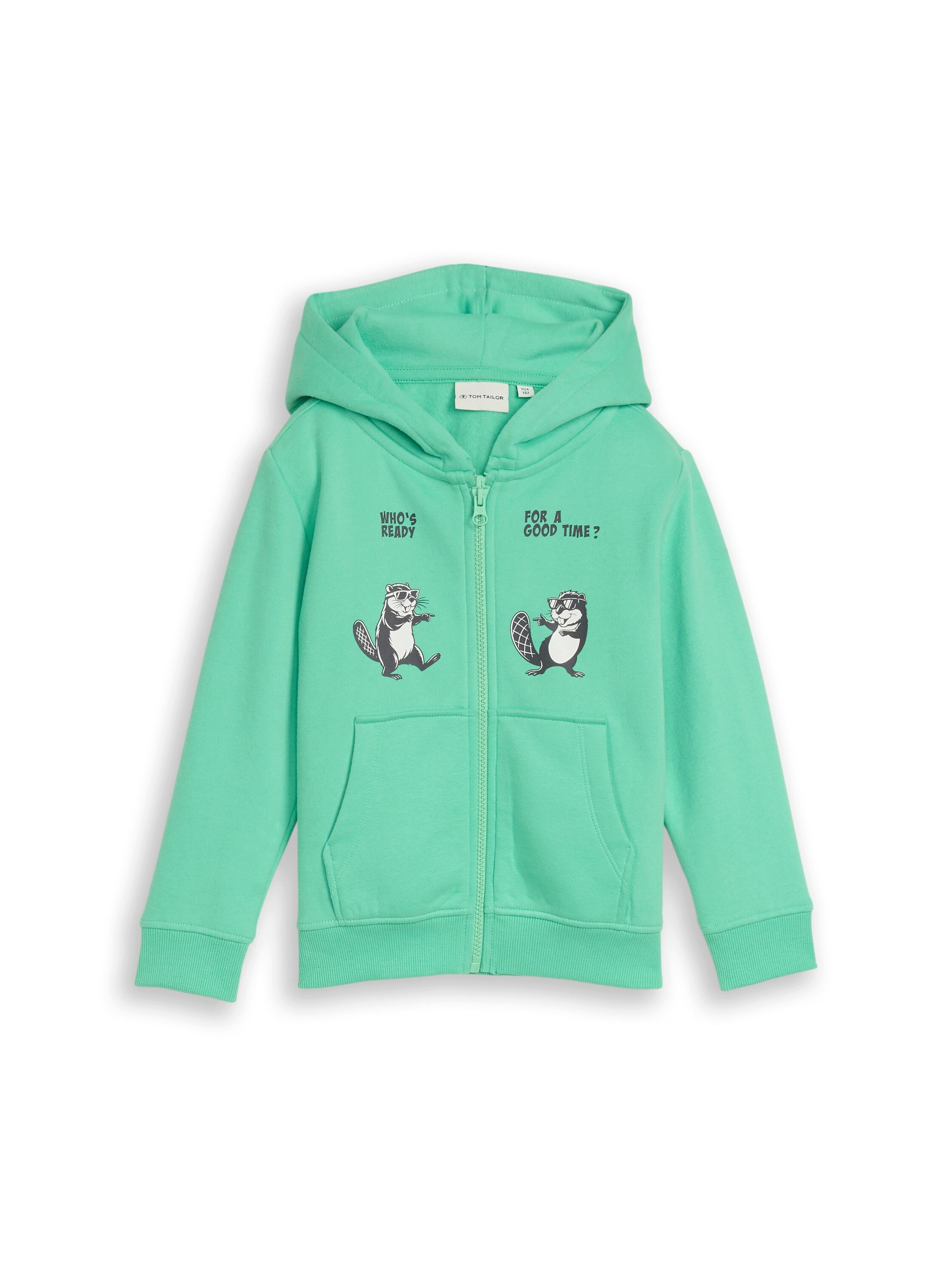 TOM TAILOR Kapuzensweatjacke mit Prints / Reißverschluss / für Kids