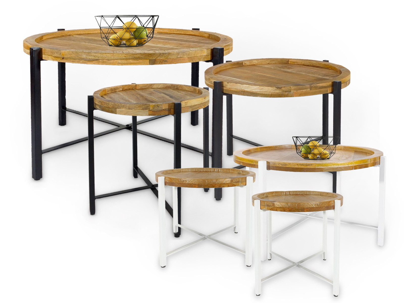 Amagohome Couchtisch Couchtisch Beistelltisch rund ø46/55/75cm günstig online kaufen