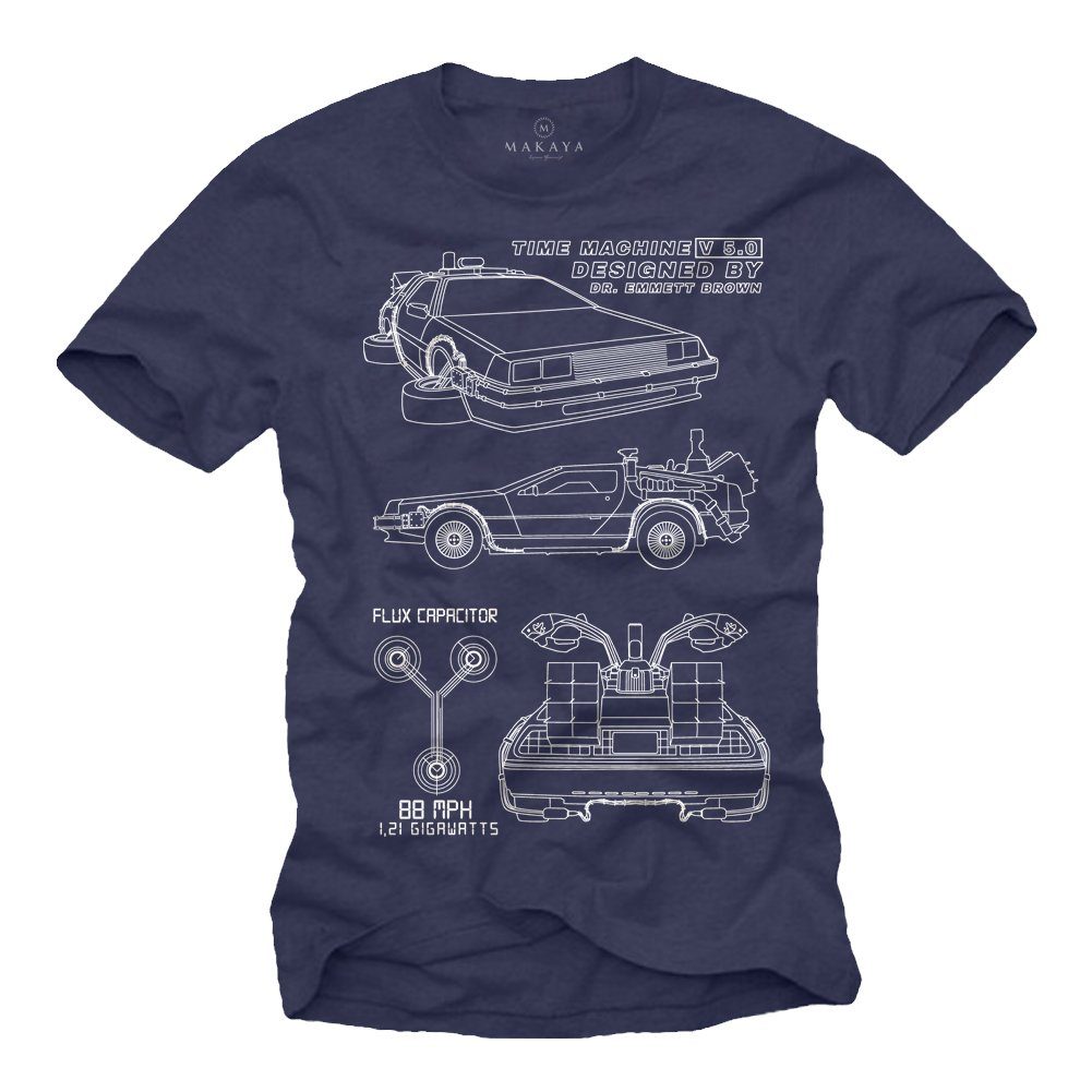 Print-Shirt Herren Vintage Film Motiv Zukunft Future Aufdruck Funny Retro Kult