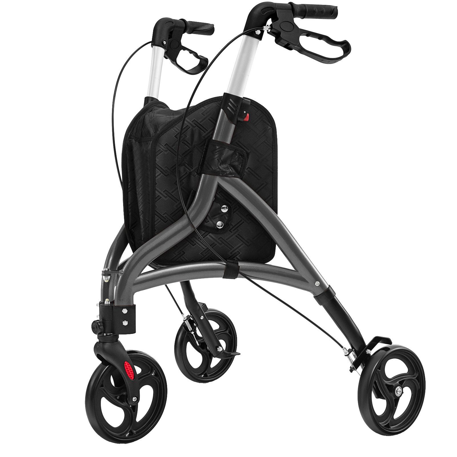 COSTWAY Rollator, Leicht und faltbar, mit großen Rädern, bis 150 kg