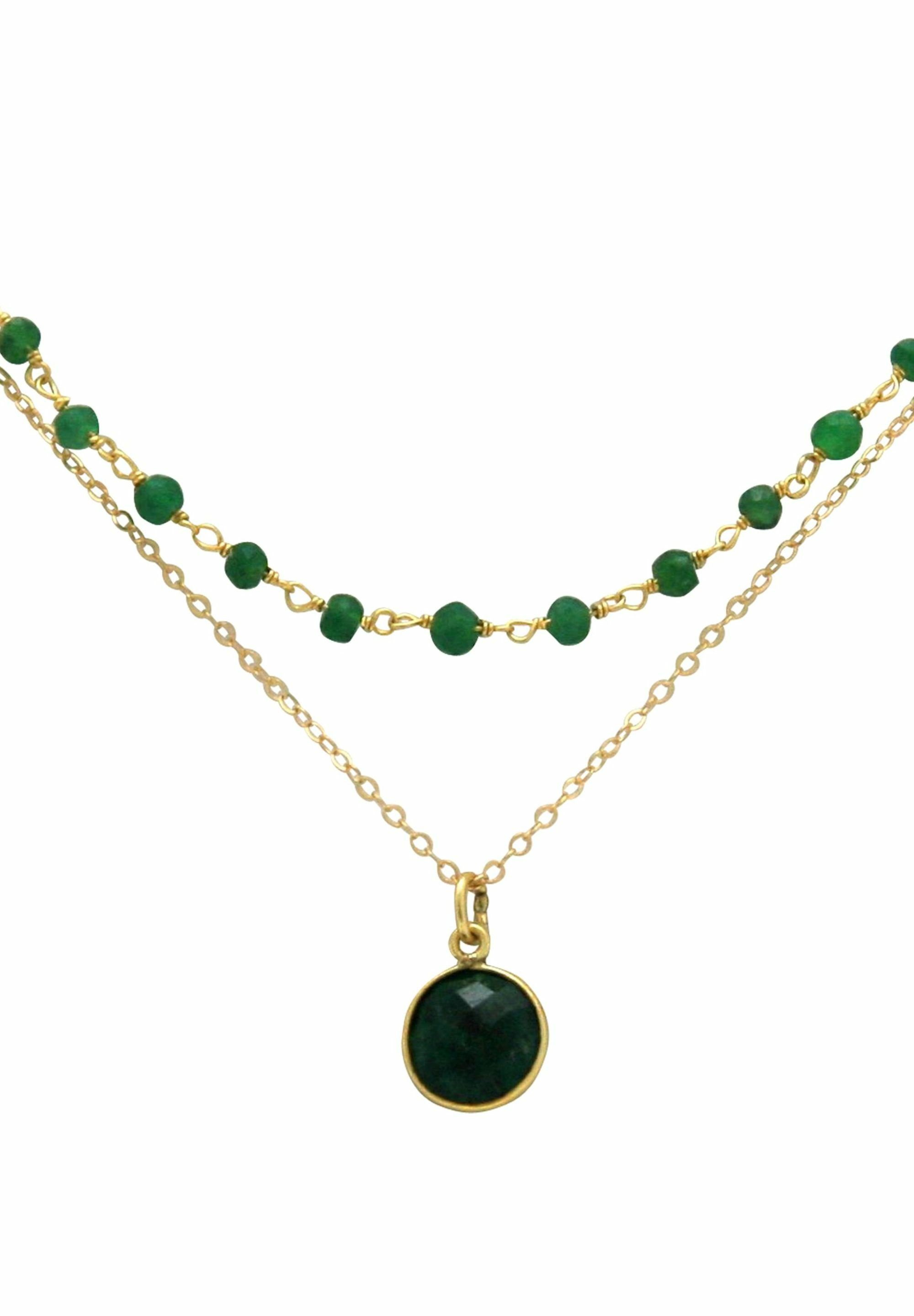 Gemshine Kette mit Anhänger Choker Smaragd günstig online kaufen