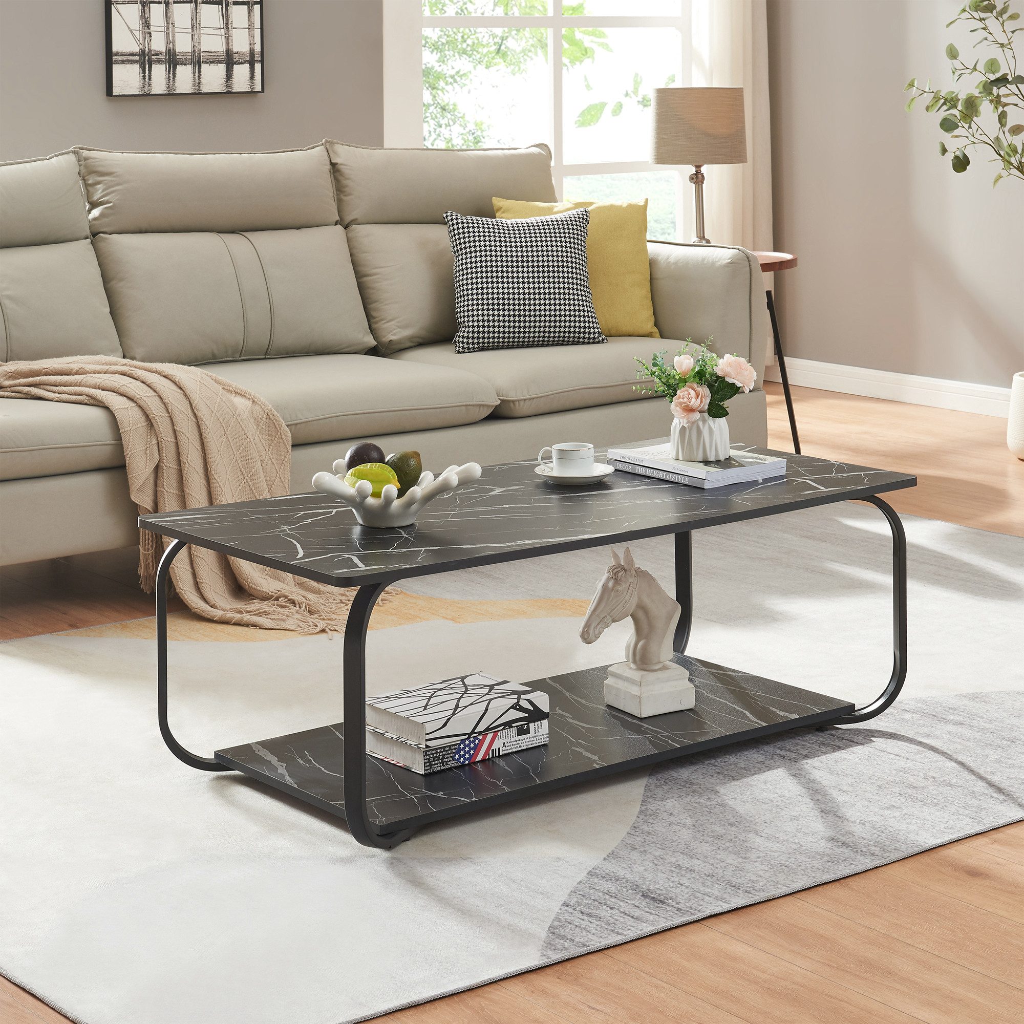 en.casa Couchtisch, Couchtisch »Kolta« 120x60x43 cm günstig online kaufen