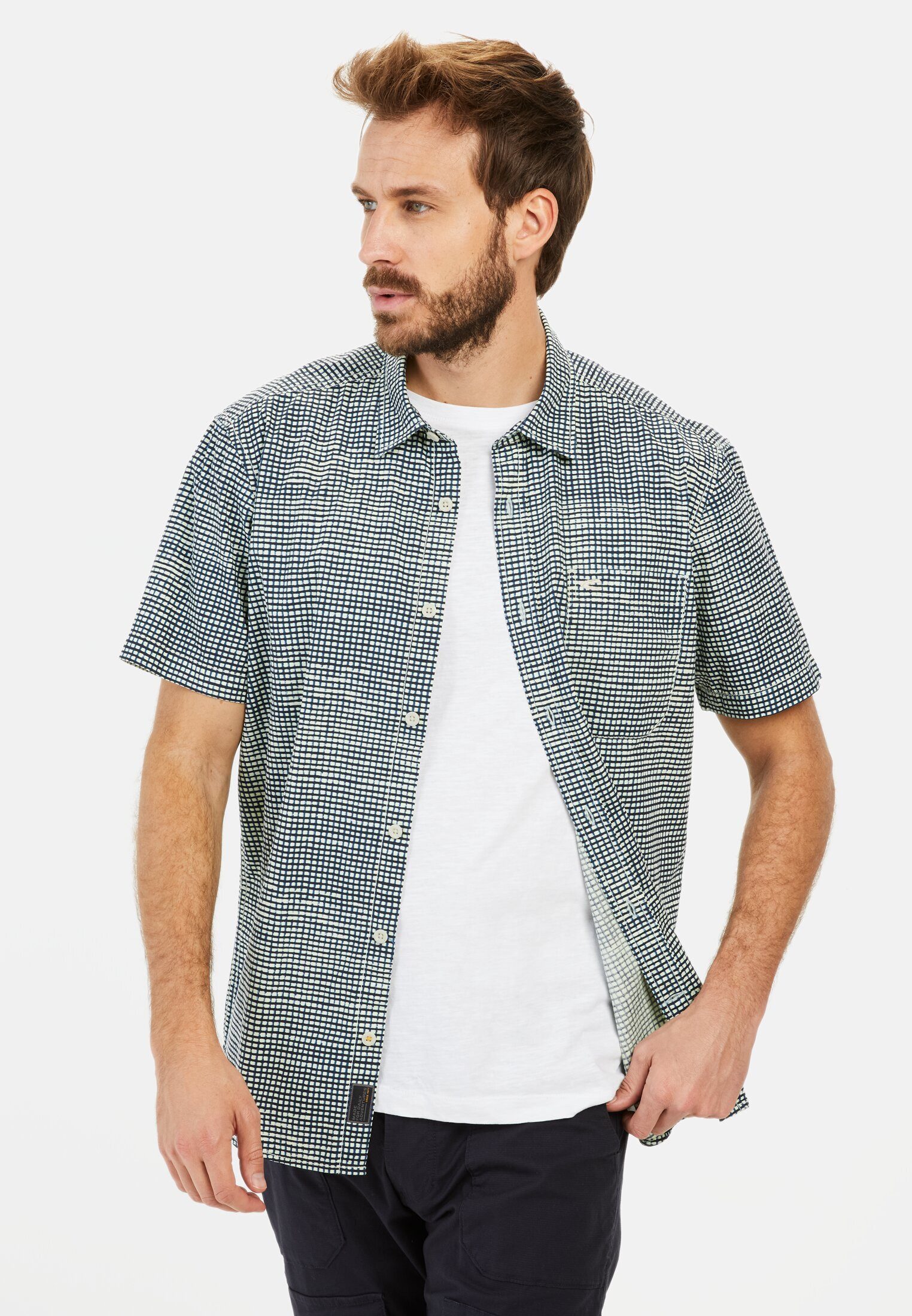 camel active Kurzarmhemd aus Baumwolle Kurzarm Kentkragen Kentkragen günstig online kaufen