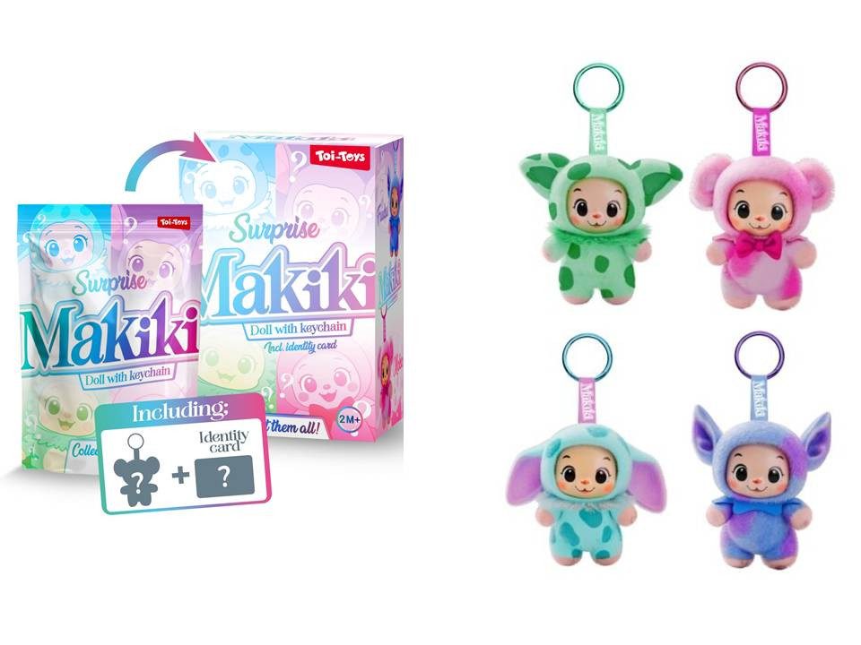 Toi-Toys Plüschanhänger MAKIKI Surprise Schlüsselanhänger Überraschungs-Blindbox, Sammelfigur