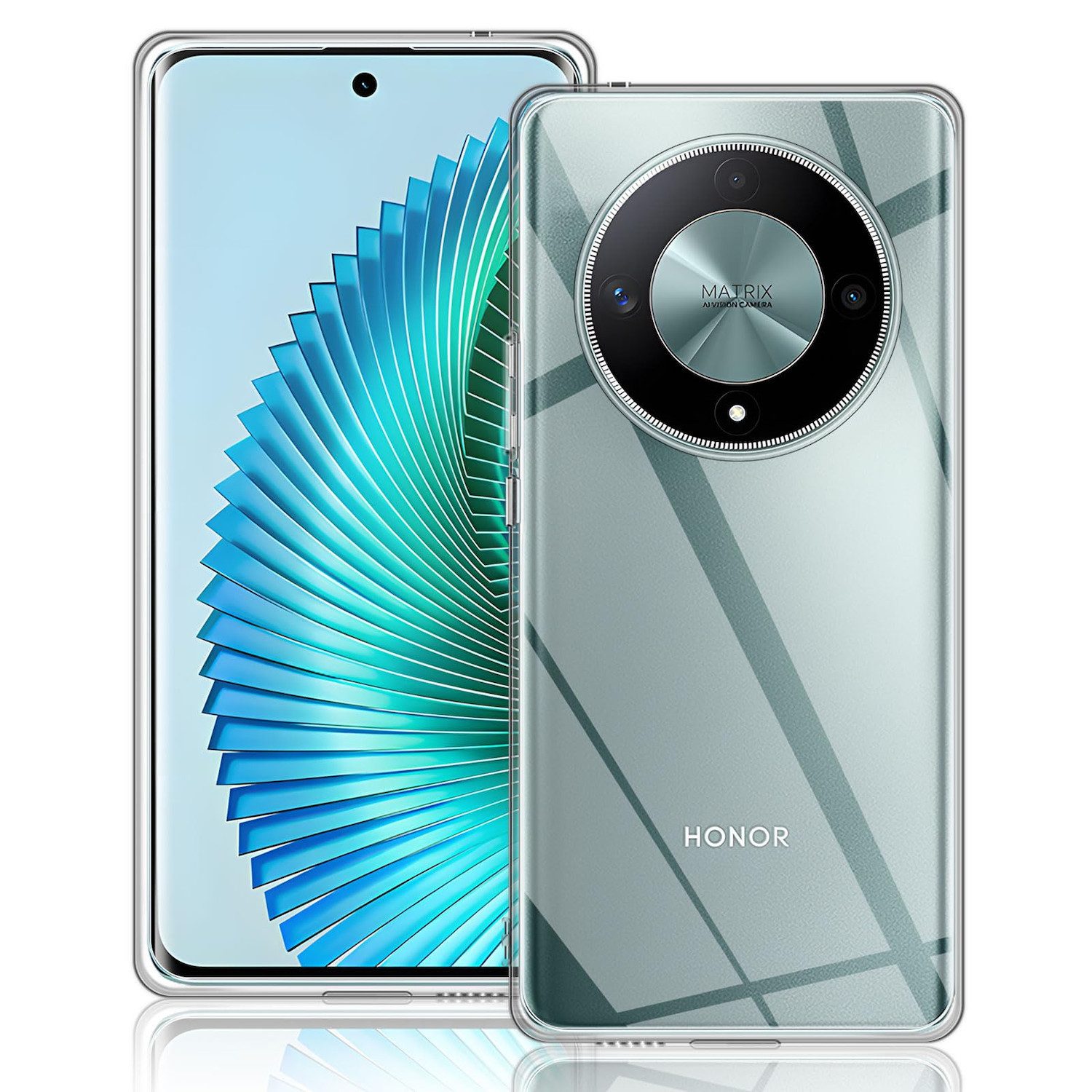 Wigento Handyhülle Für Honor Magic 6 Lite Silikon TPU Schutz Transparent Handy Hülle Case