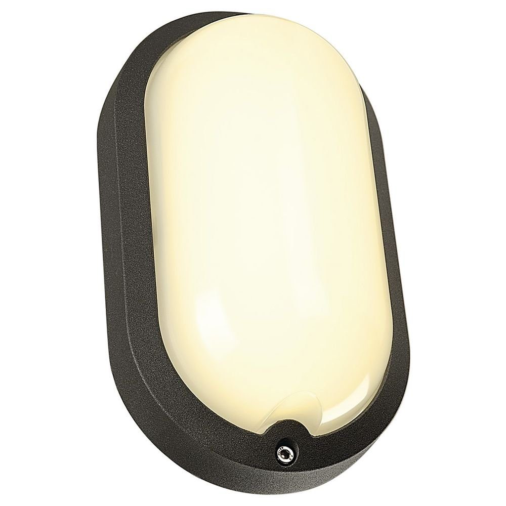 SLV LED Außen-Wandleuchte LED Wand- anthrazit, warmweiss, und enthalten: Outdoor-Leuchte Terang LED, IP44, Deckenleuchte verbaut, Ja, keine Leuchtmittel 2, Aussenwandleuchte, Angabe, Aussenlampe, Oval, fest