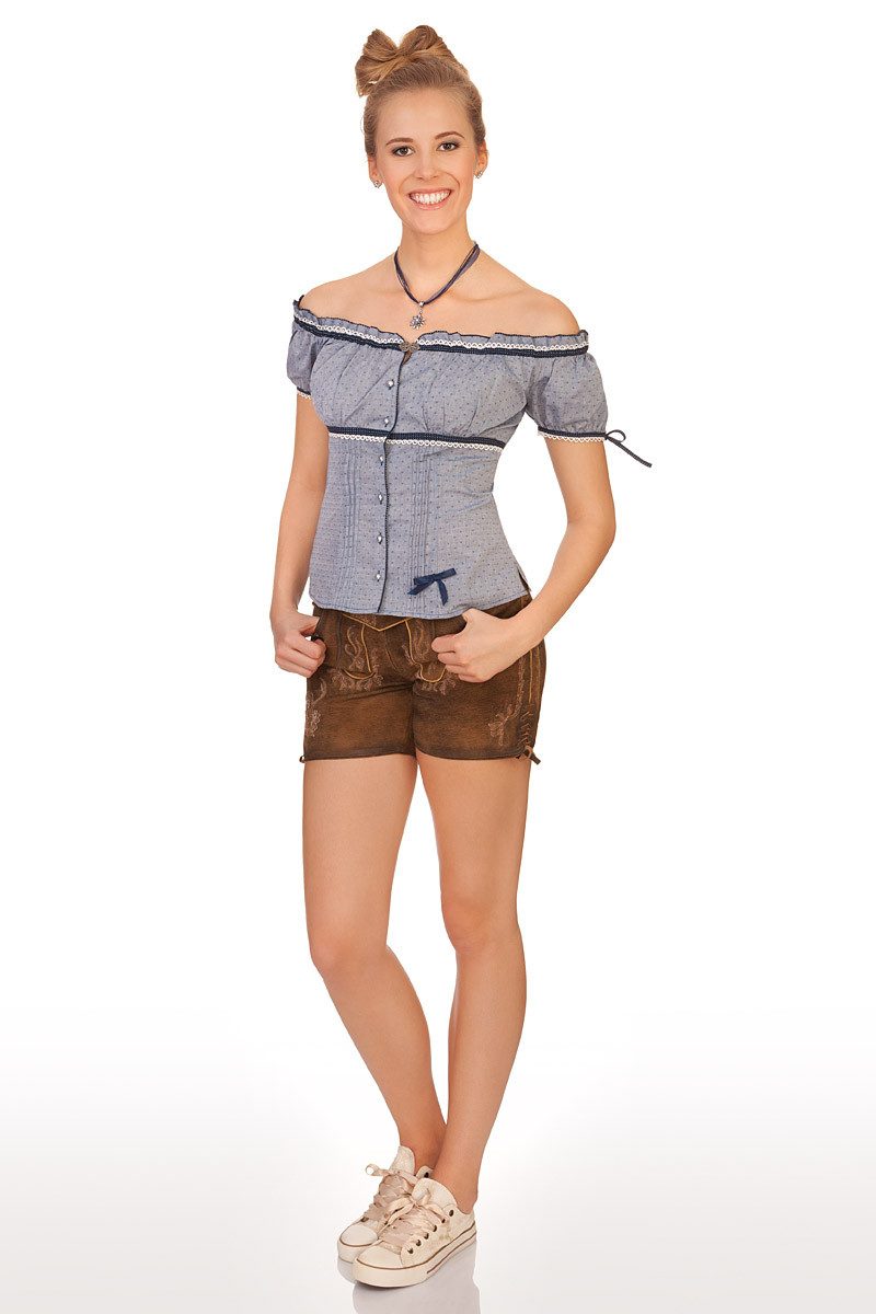 Krüger Madl Trachtenbluse Trachtenbluse - ALIA - rot, blau