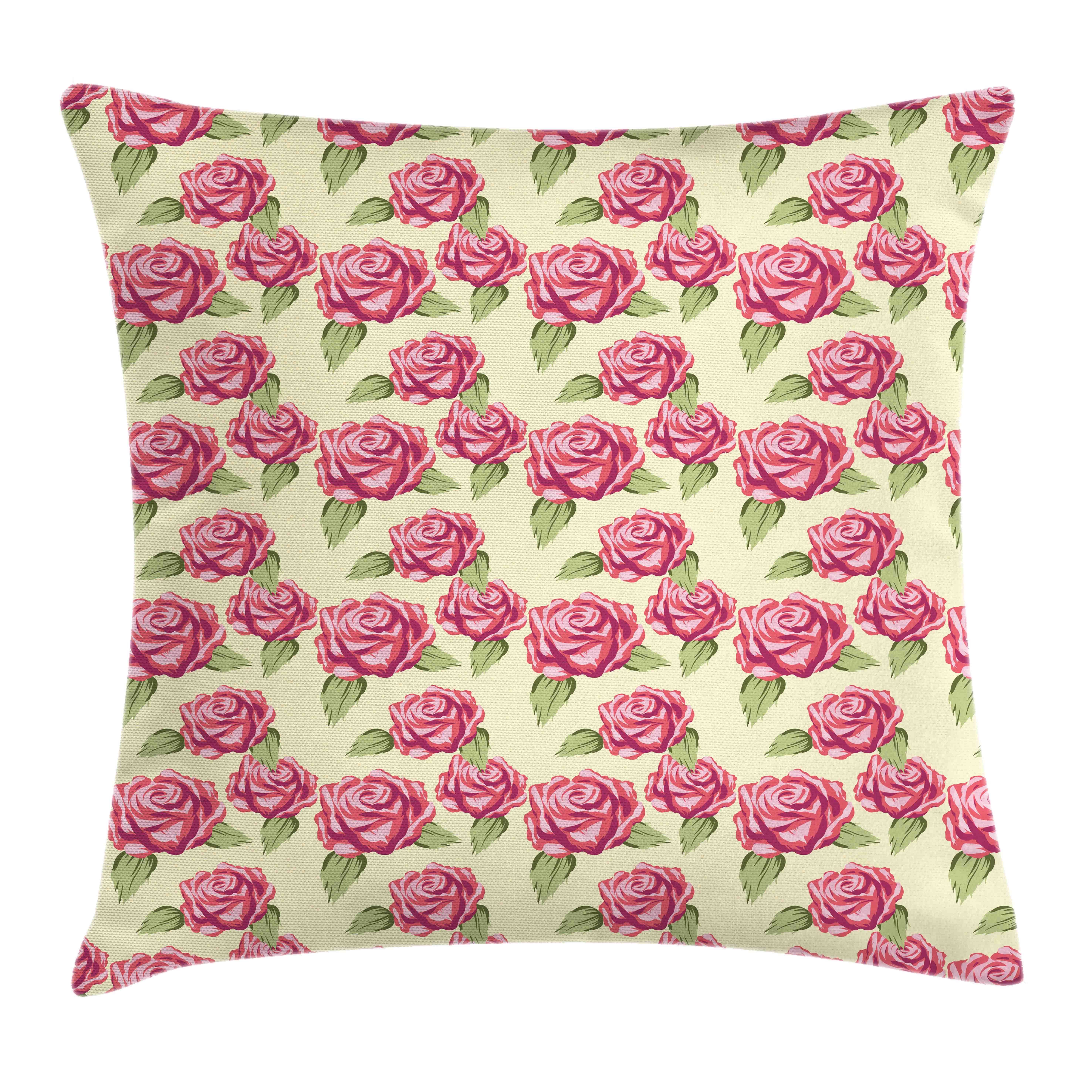 Abakuhaus Druck, Waschbar Farben (1 Rose Klaren Romantische Stück), mit Kissenhülle Konzept Blumen Kissenbezüge Farbfesten Beidseitiger Reißverschluss Weiche mit