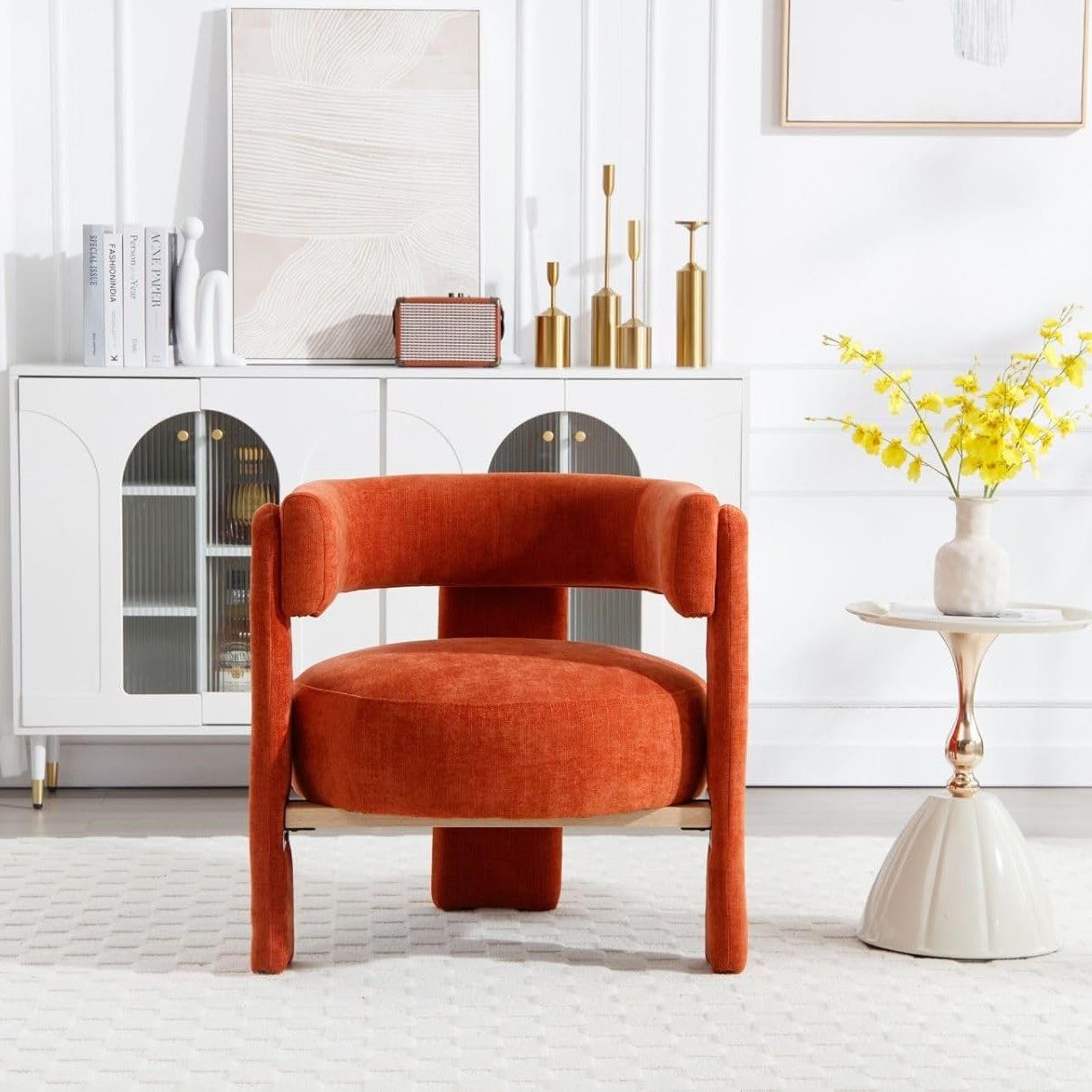 CHAIRUS Loungesessel Nordischer Freizeitstuhl, Einzelsessel (1-St), Umhüllender Sessel mit Chenille-Bezug