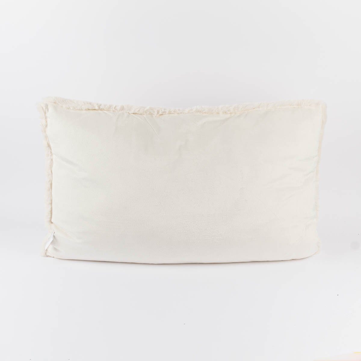 SCHÖNER LEBEN. Fellkissen XL Kuschelkissen aus Polyesterplüsch einfarbig cremeweiß 50x80cm