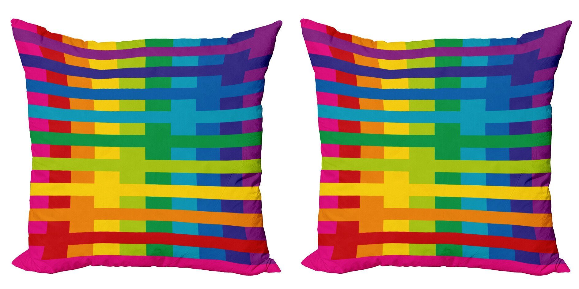 Digitaldruck, Bunt Stück), Kissenbezüge Doppelseitiger Töne: Accent Modern (2 Leuchtende Abakuhaus Regenbogen