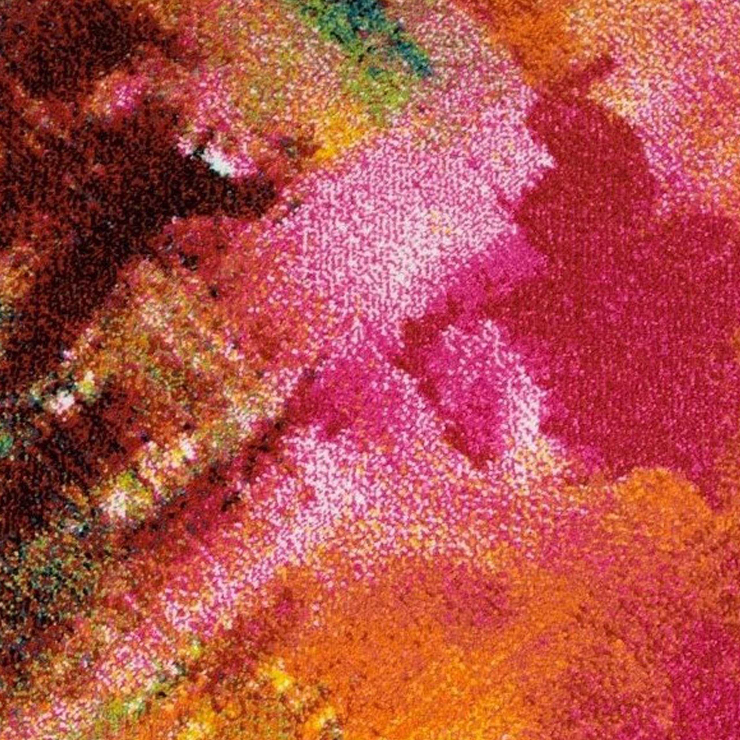 Carpetia Teppich Moderner Graffiti Teppich mehrfarbig orange grün türkis, rechteckig, Höhe: 13 mm – Bild 2 von 4