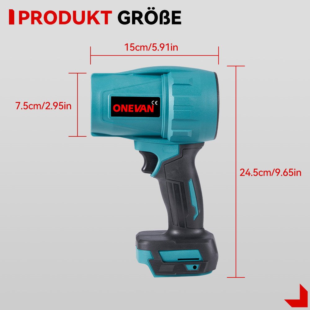 ONEVAN Akku-Laubbläser Turbo Gebläse, mit 2x günstig online kaufen