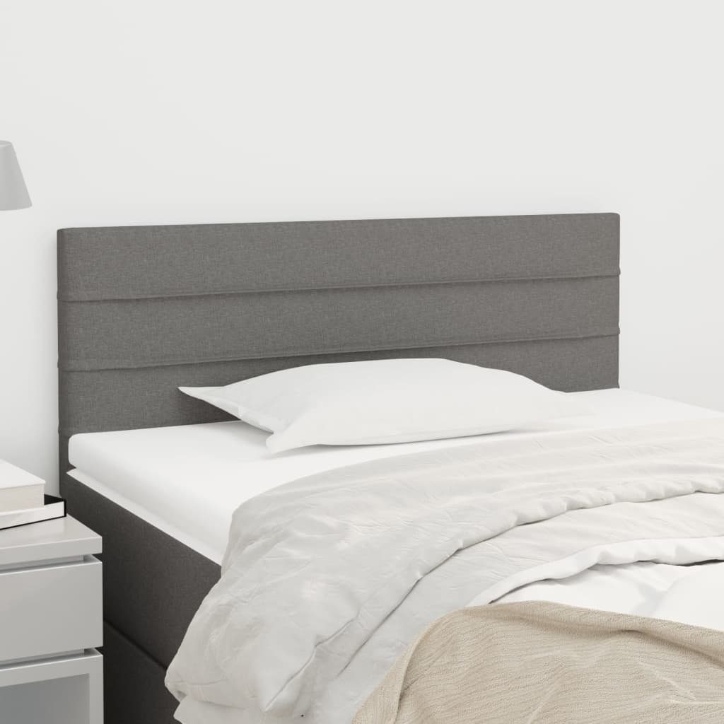 vidaXL Bett Kopfteil Dunkelgrau 80x5x78/88 cm Stoff (1-tlg)
