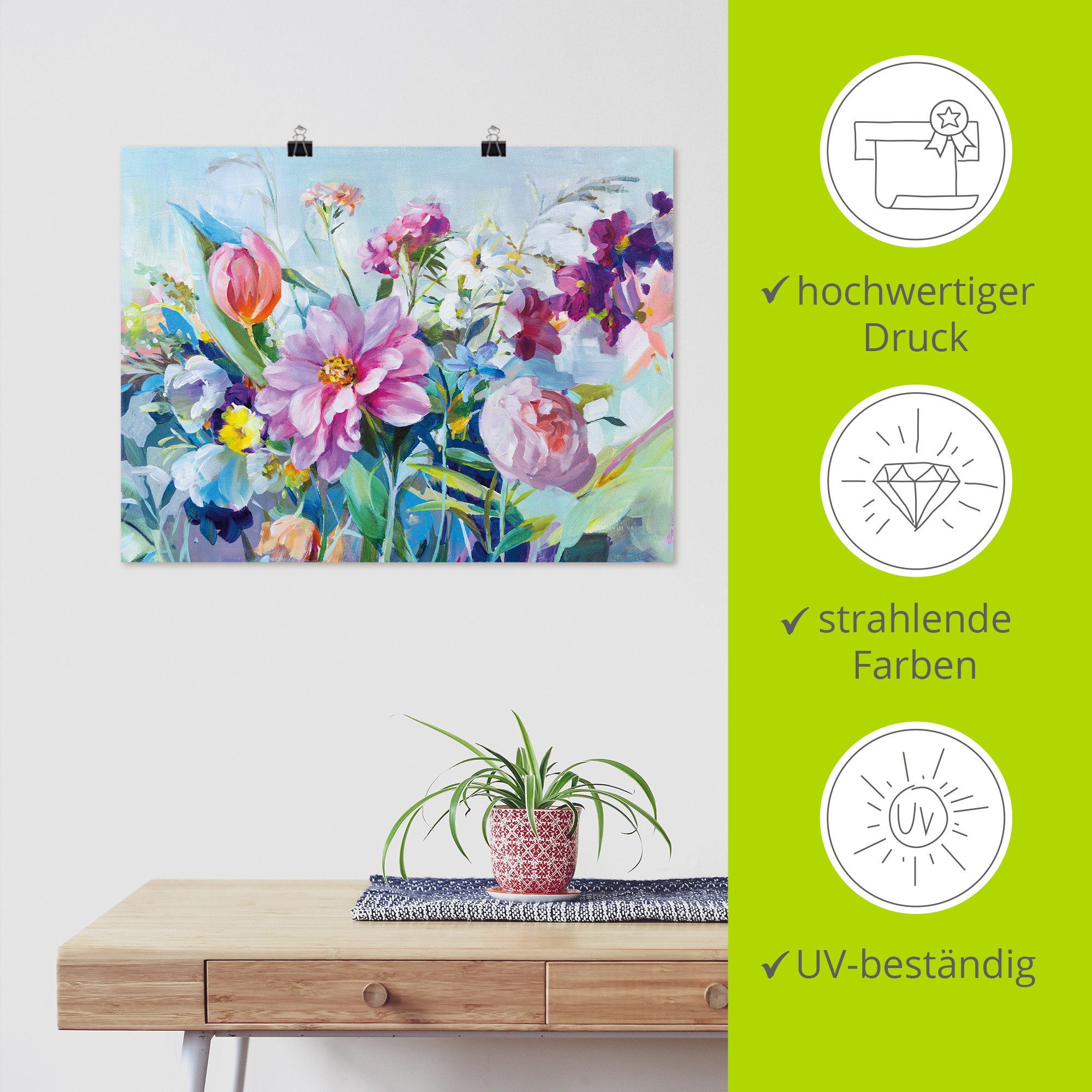 Artland Wandbild High Summer Garden I, Blumenbilder (1 St), als Alubild, Leinwandbild, Poster, Wandaufkleber in verschied. Größen
