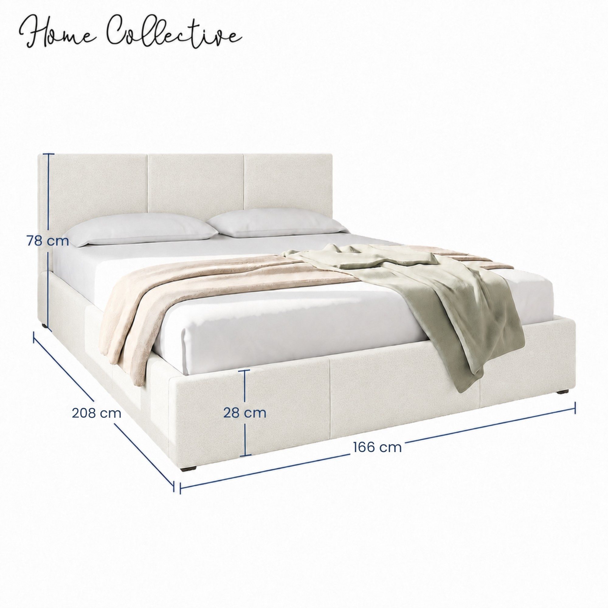 Home Collective Polsterbett Bett Doppelbett Bettgestell mit Lattenrost & Stauraum, mehrere Größen (Größen: 120x200 140x200 160x200 180x200, samtweicher Velourss – Bild 3 von 5