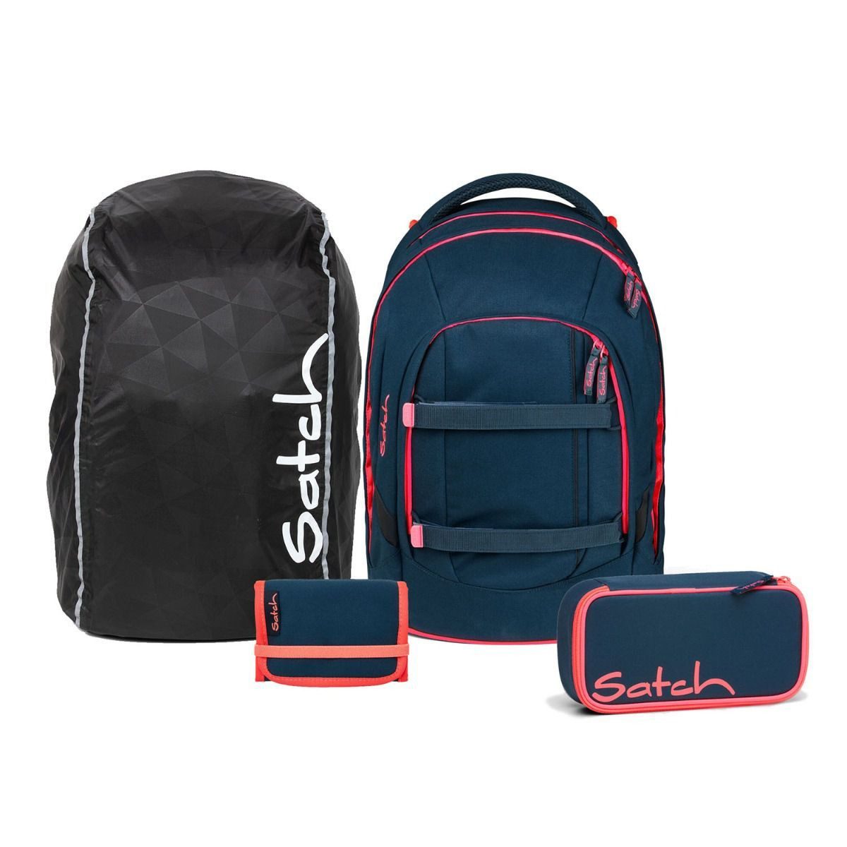 Satch Schulrucksack Pack (Streetwalk Edition, inkl. Schlamperbox, Geldbörse und Regenhülle)