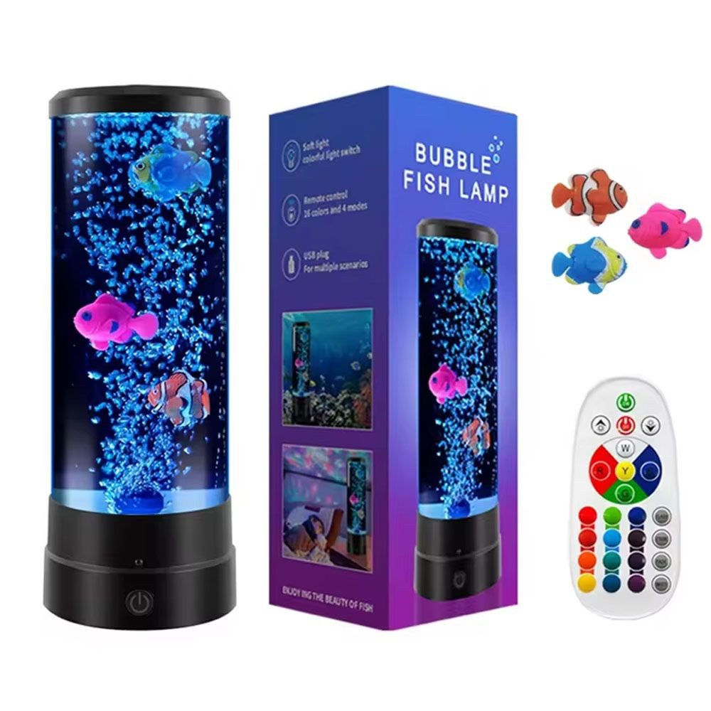LED Nachtlicht LED Dekolicht Fischlampe Fisch Jellyfish Lampe Wassersäulen Tischlampe