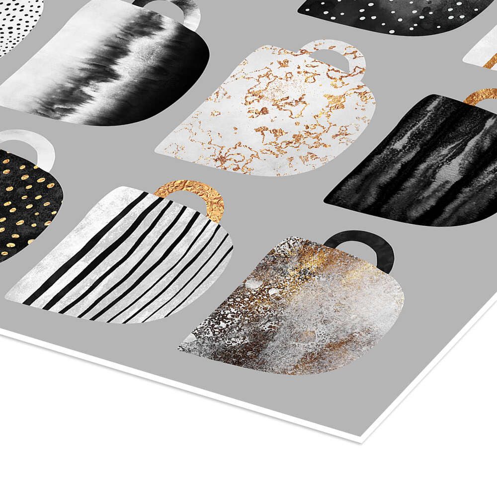 Posterlounge Wandbild Pretty Coffee Cups Grey, Elisabeth Fredriksson, erhältlich als Poster, Leinwandbild, Wandsticker oder Acrylglasbild