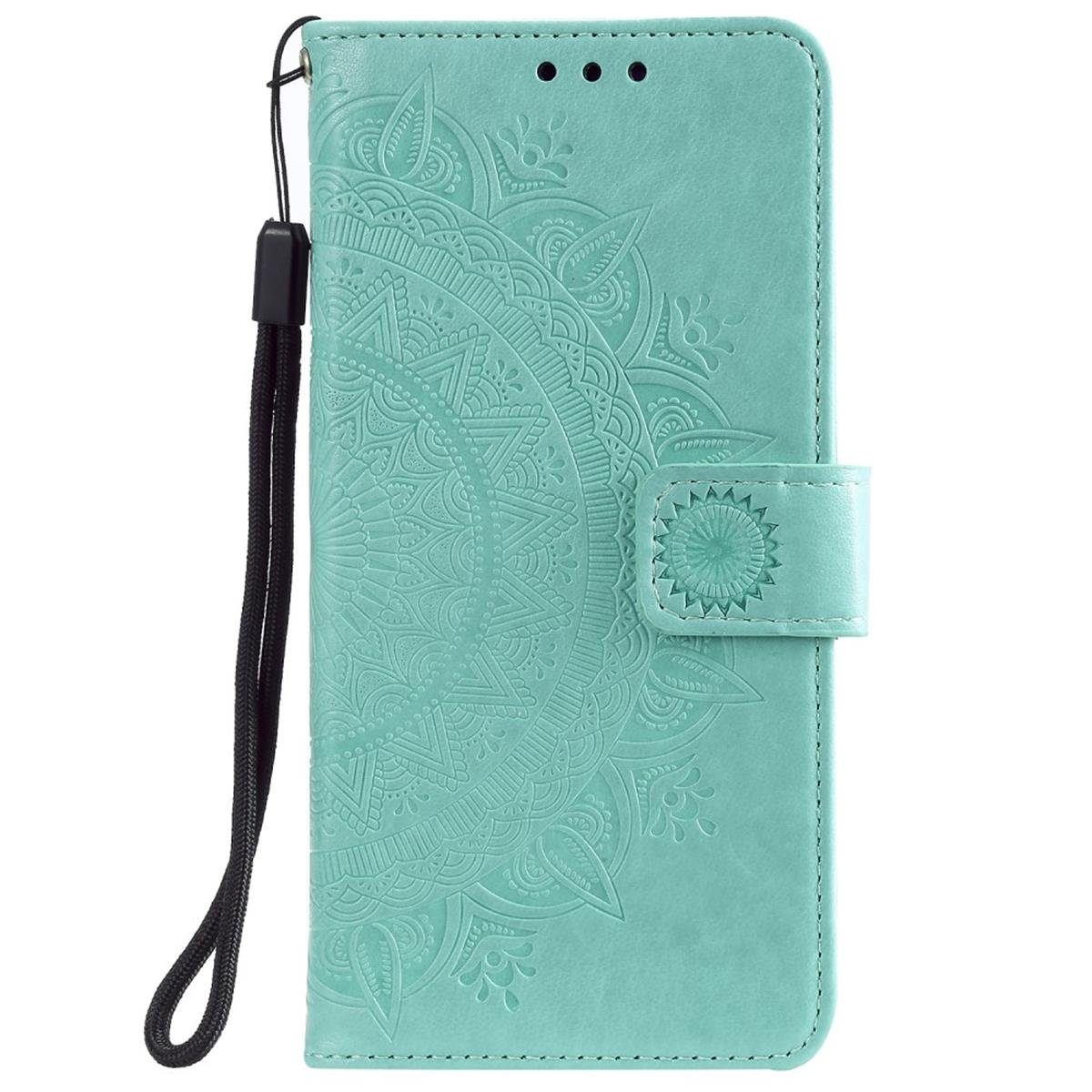 CoverKingz Handyhülle Hülle für Samsung Galaxy A51 Handyhülle Flip Case Schutzhülle Cover 16,5 cm (6,5 Zoll), Klapphülle Schutzhülle mit Kartenfach Schutztasche Motiv Mandala