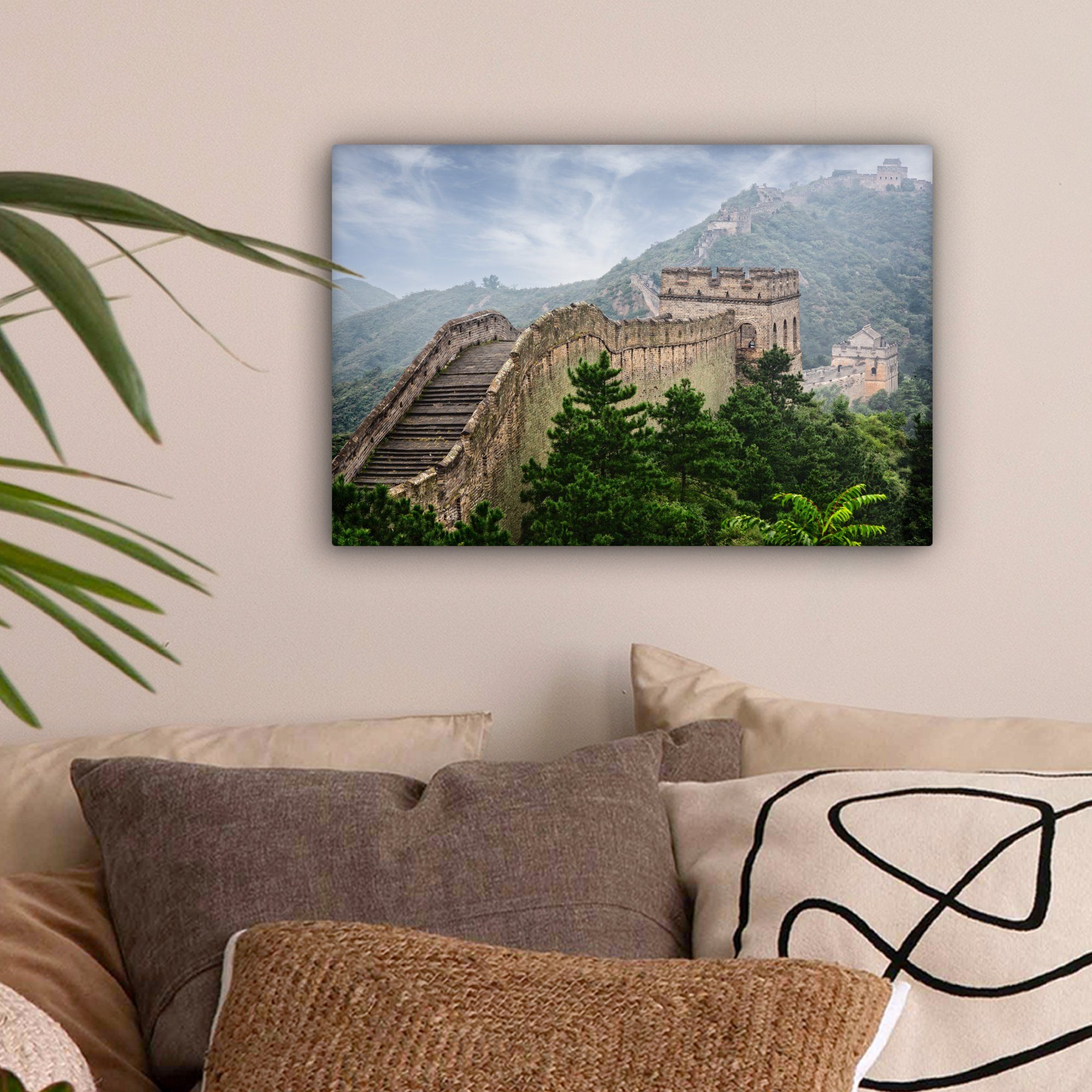 in 30x20 Bergen, Leinwandbilder, Die Chinesische Aufhängefertig, (1 Wandbild Wanddeko, OneMillionCanvasses® cm Mauer Leinwandbild den St),