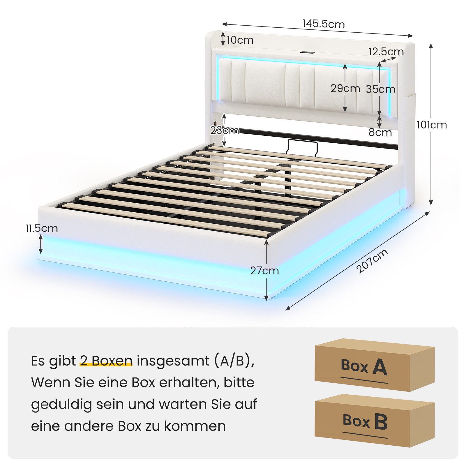 KIMENICH Polsterbett Hydraulisches Bett, Jugendbett mit günstig online kaufen