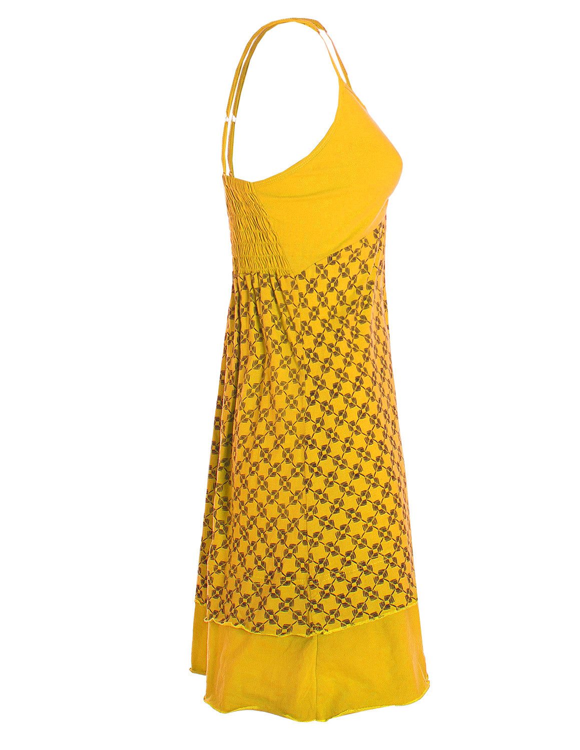 Vishes Sommerkleid Damen Babydoll Spaghettiträger bedruckt Baumwolle Alternative Mode, Boho, Hippie, Ethno, Festival