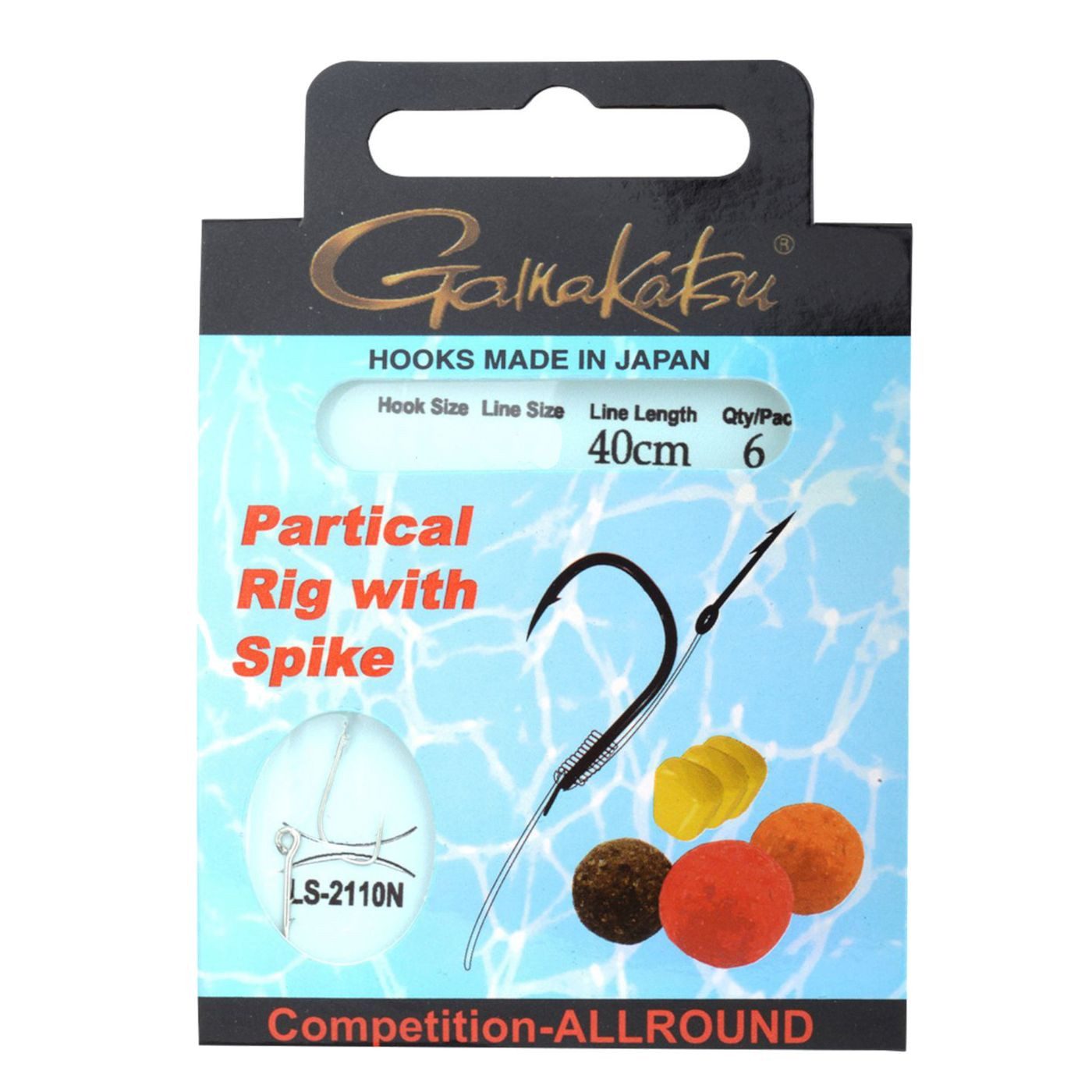 Stipphaken Gamakatsu Partical Rig Spike 40cm - 6 gebundene Angelhaken