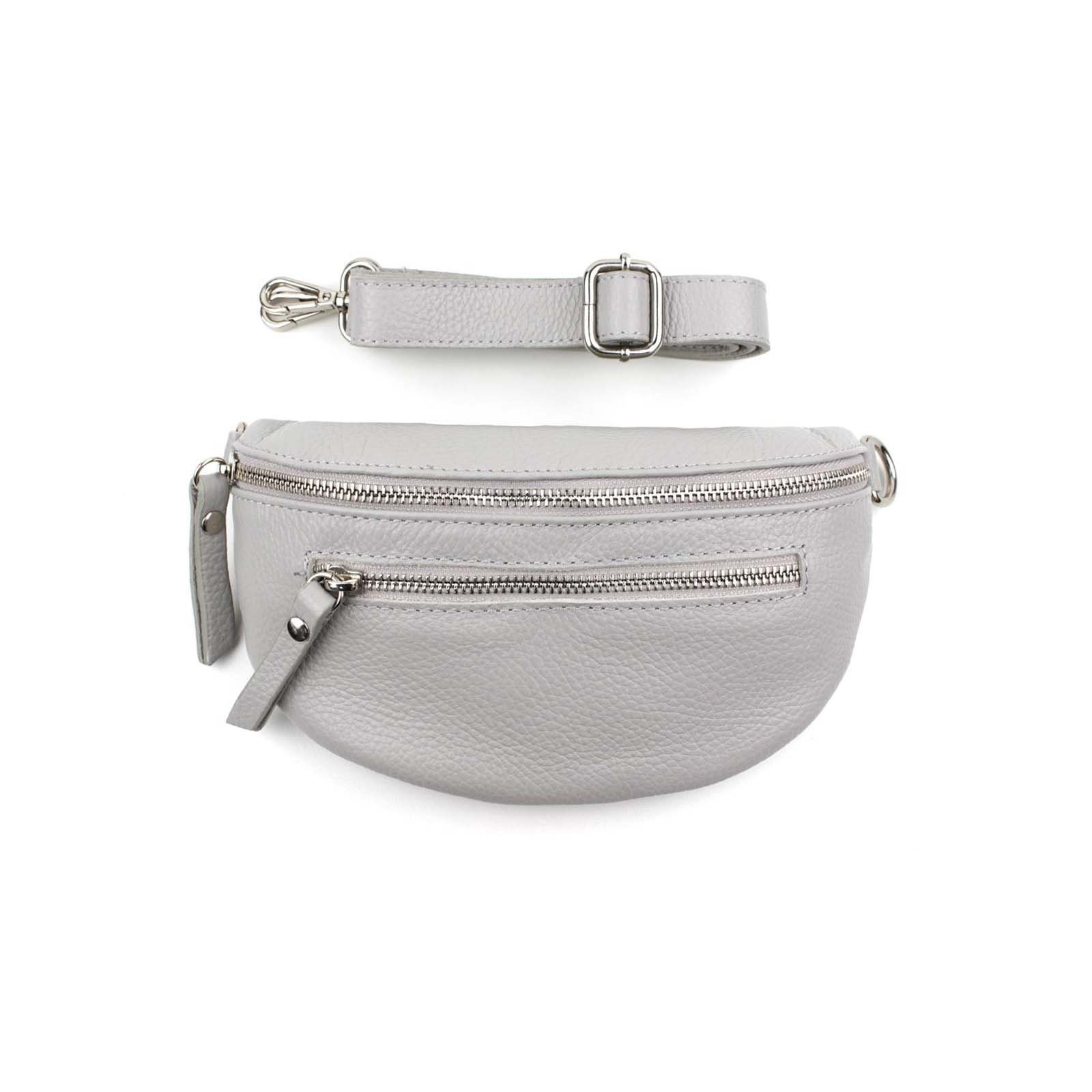 ITALYSHOP24 Bauchtasche Damen Leder Gürteltasche Hüfttasche CrossBody Handytasche, als Schultertasche, CrossOver, Umhängetasche tragbar