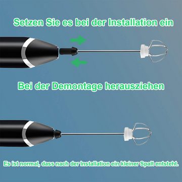 DOPWii Milchaufschäumer Multifunktionaler elektrischer Milchaufschäumer, 3-Gang-Einstellung, USB-Aufladung, mit LCD-Display