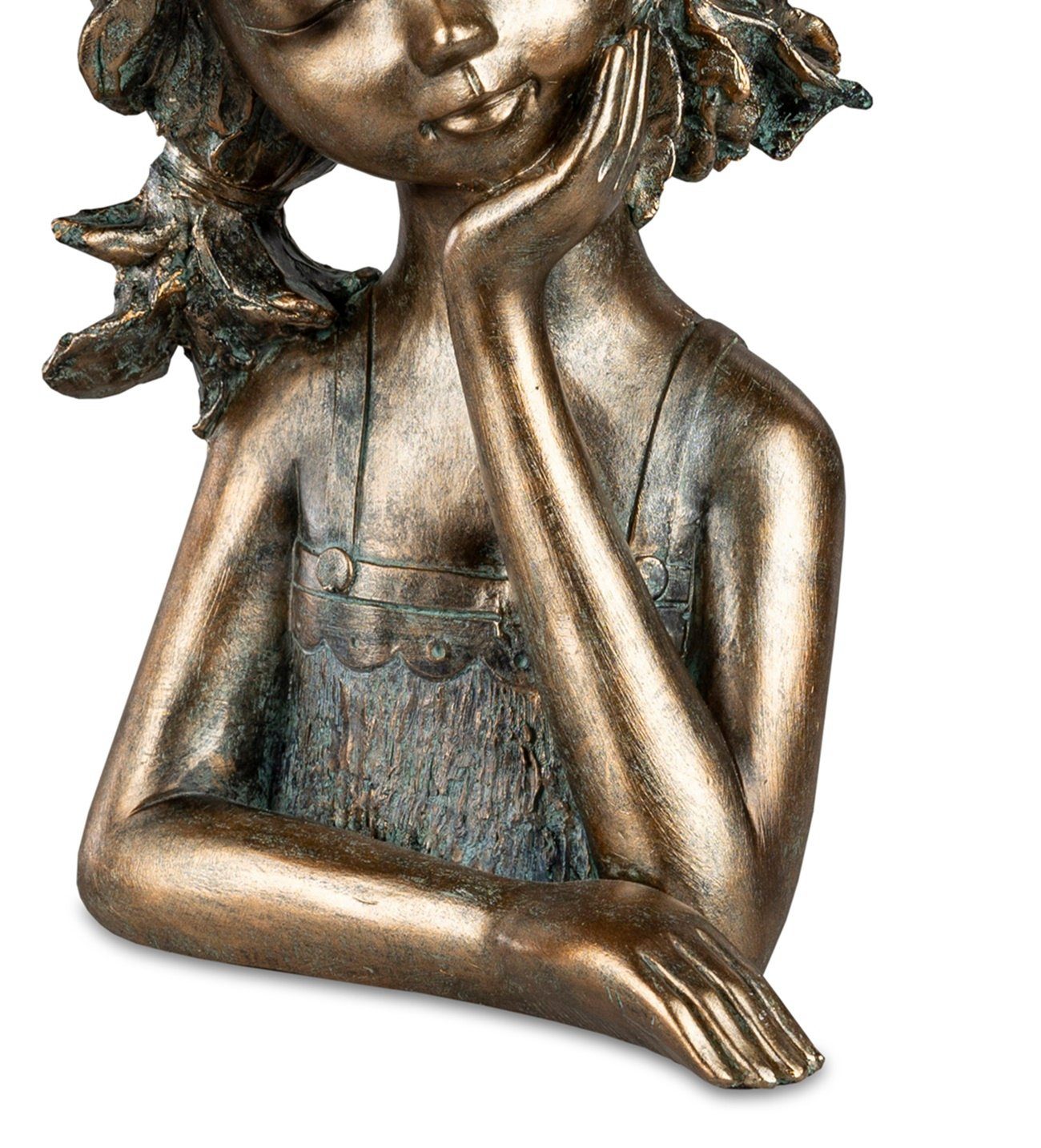 Deko-Büste-Mädchen Dekofigur dekojohnson bronzefarben 30cm exklusive