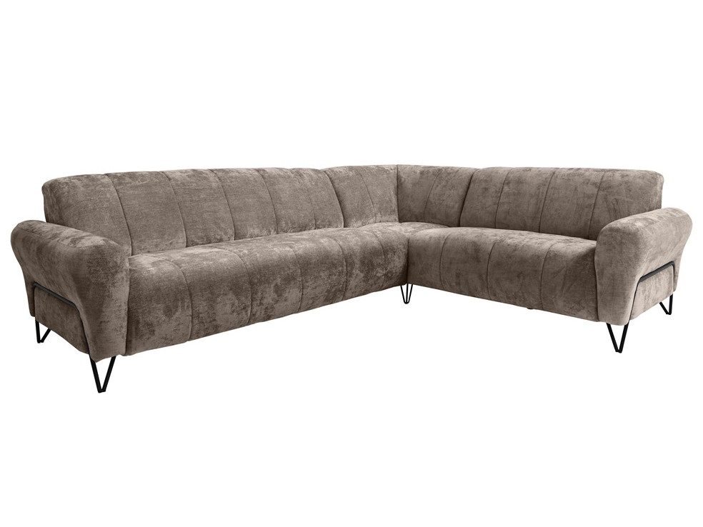 Beautysofa Ecksofa mit Metallbeine in Schwarz VOLARE L, ohne Schlaffunktion, mit höchstem Sitzkomfort – Bild 4 von 5