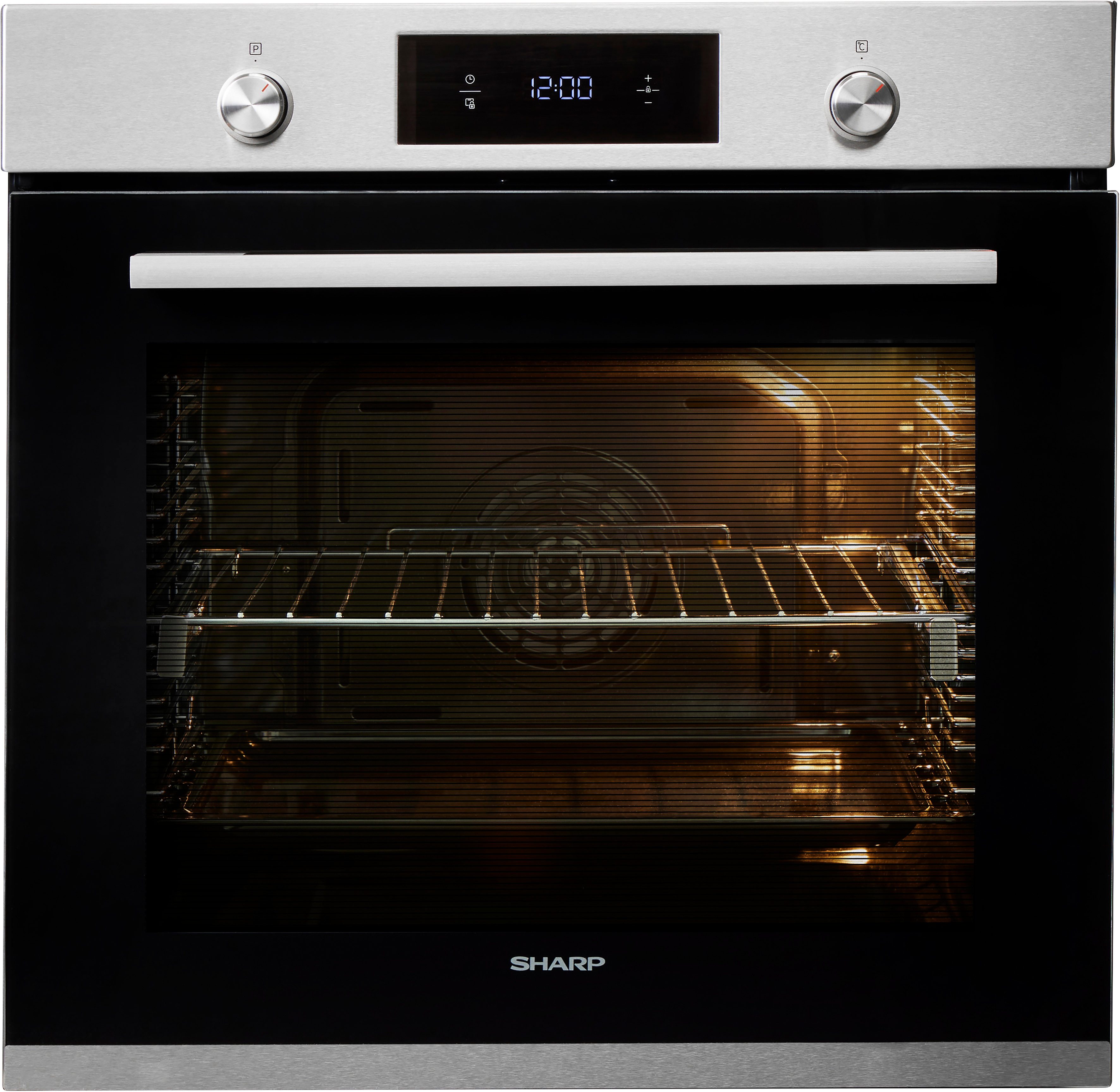 Sharp Einbaubackofen K-71P28INM-EU, mit Vollauszug, Pyrolyse-Selbstreinigung, Pyrolytische Reinigung