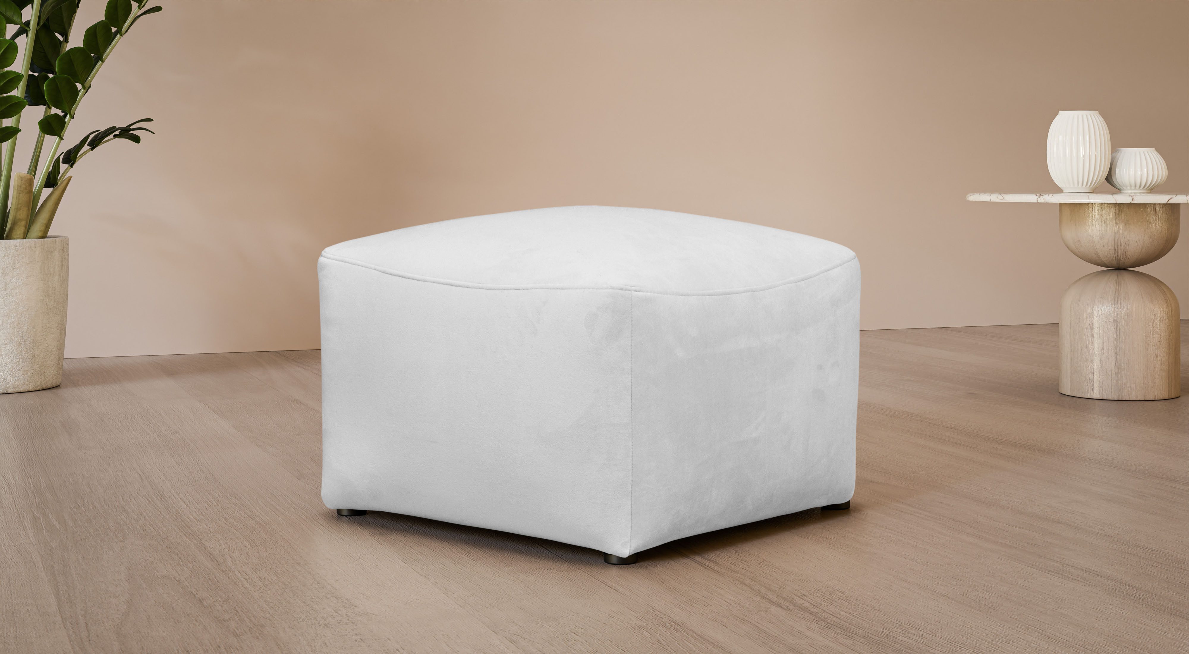 LeGer Home by Lena Gercke Polsterhocker YANI Sitzhocker mit Wellenunterfederung, Maße B/T/H: 65/65/46 cm, kleiner Hocker passend zur Serie Yani, in hochwertiger Verarbeitung