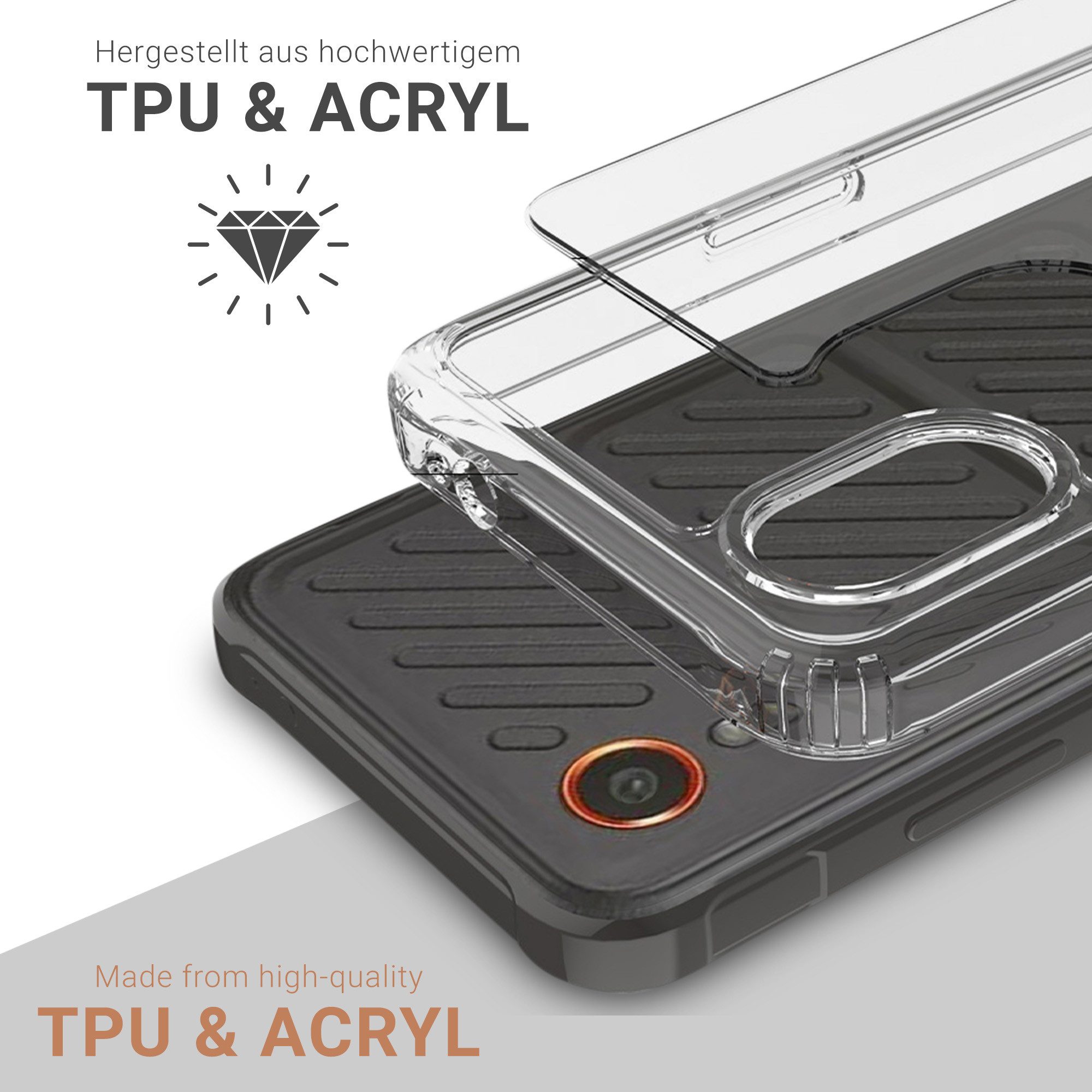 JT Berlin Handyhülle Pankow-Clear Samsung Galaxy XCover 7, Sturz absorbierend, Kratzfestes Acrylglas