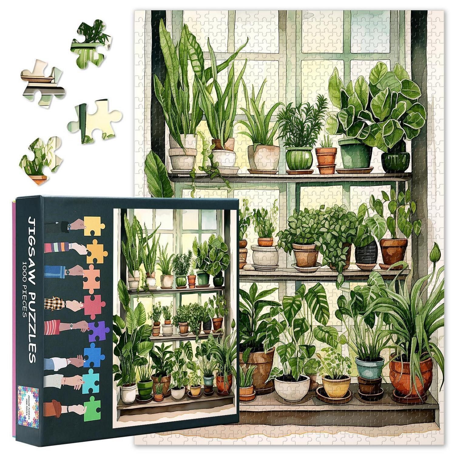 LuxusKollektion Puzzle Puzzle 1000 Teile Grüne Pflanzen 70x50cm, Puzzleteile