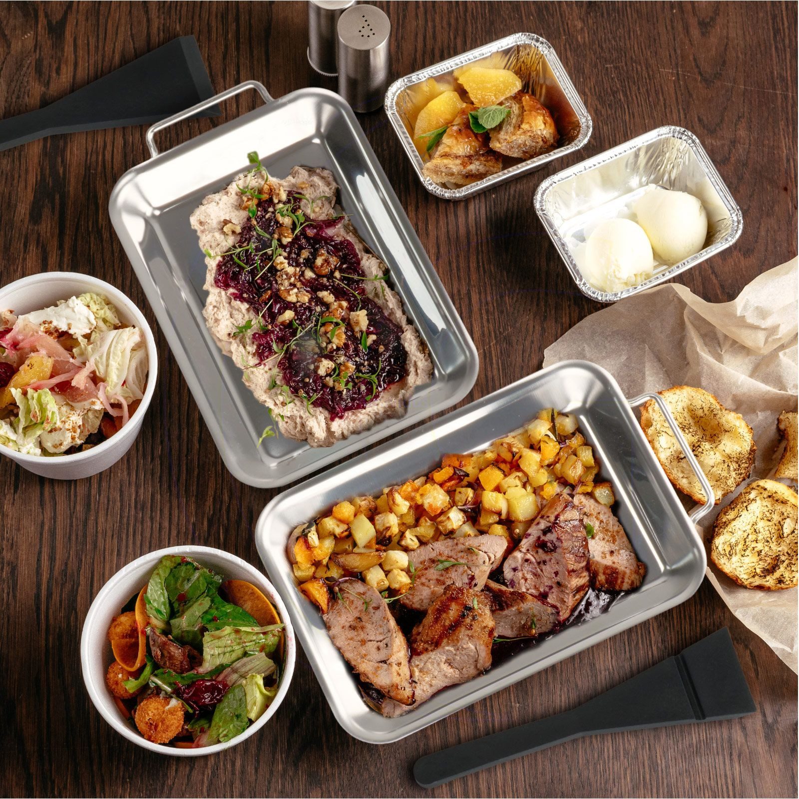 Gravidus Grillpfanne 2er Set Edelstahl Grillpfannen ideal für Gemüse Fleisch Fisch Grillgut